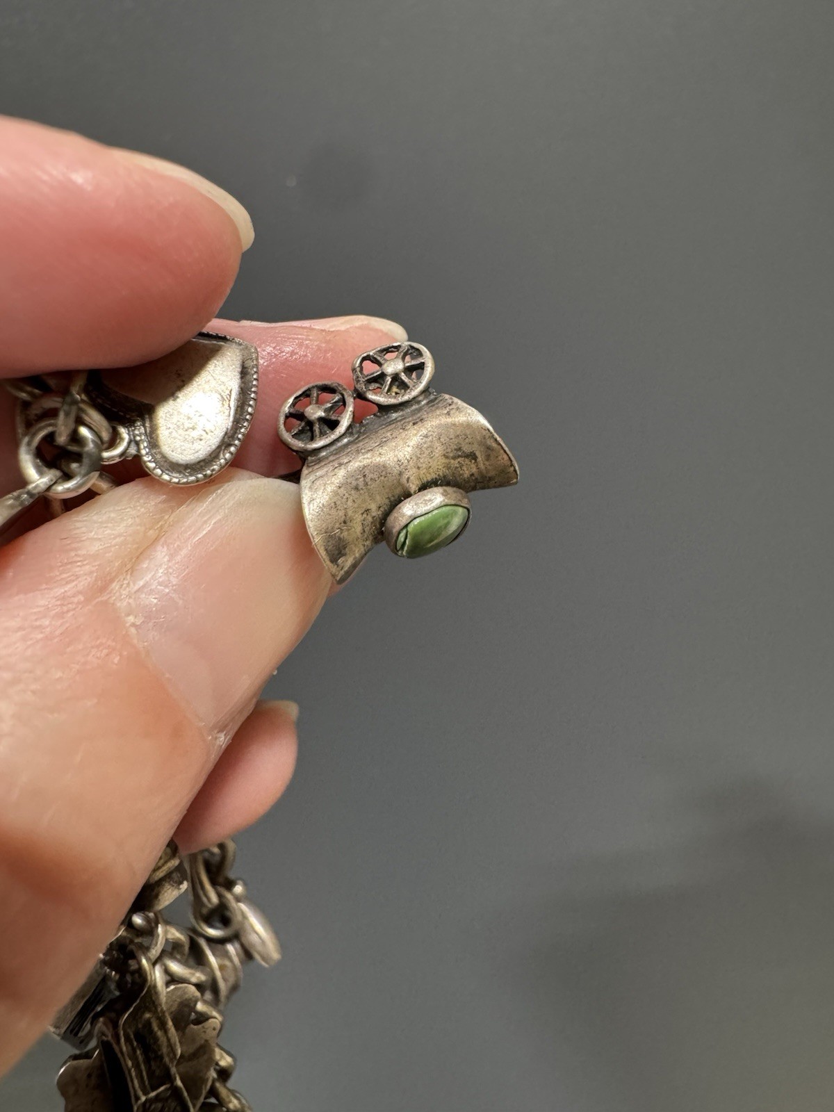 Vintage Sterling Silver Charm Bracelet Southwest Western 24 Charms 1.64oz