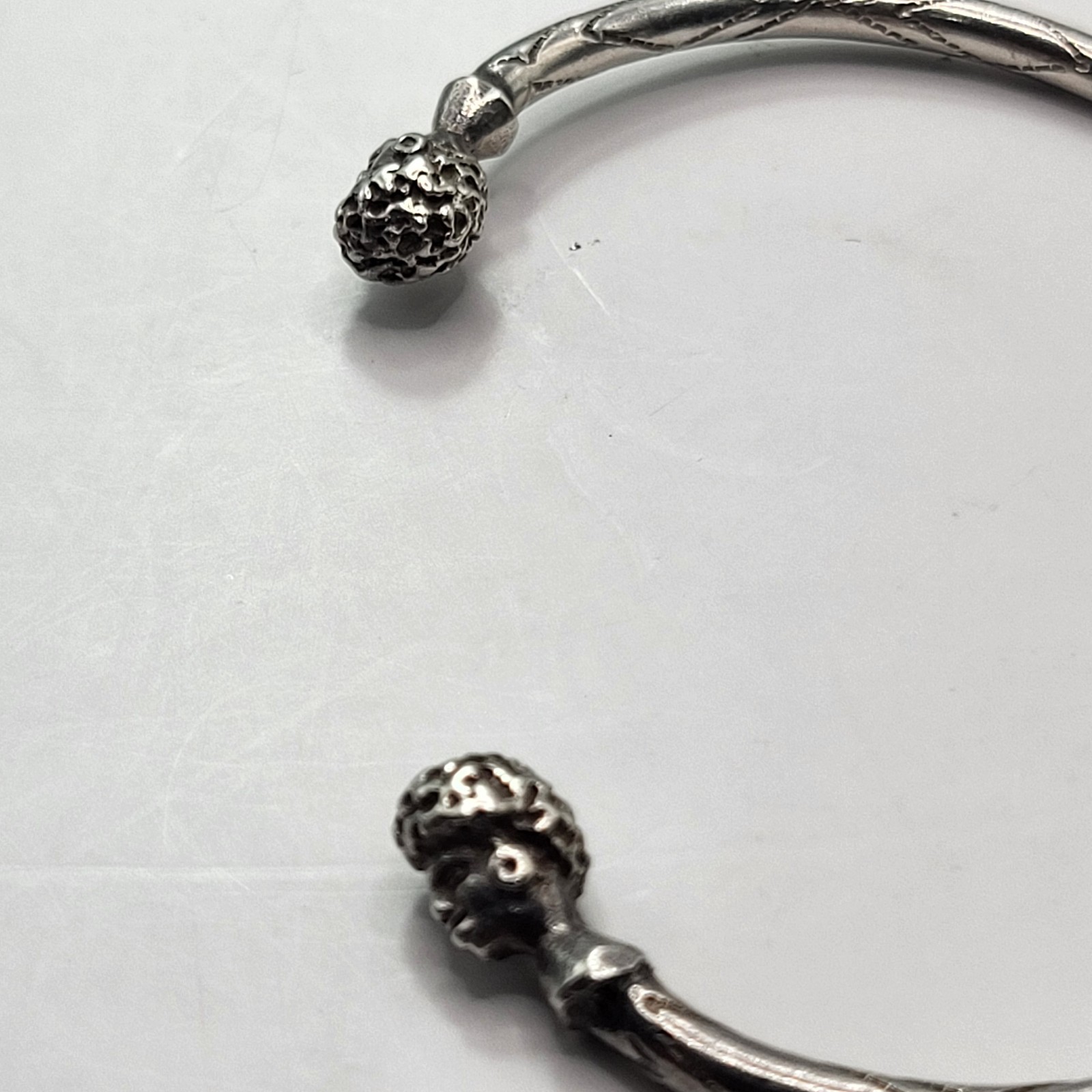 Vintage Signed Jamaican Or Moorish Sterling Tribal Cuff Bracelet 925 Size 6.25