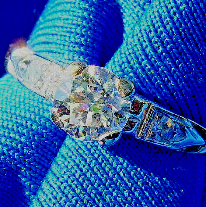 Original EARTH MINED DIAMOND Deco Engagement RING Vintage Solitaire 14K GOLD 6