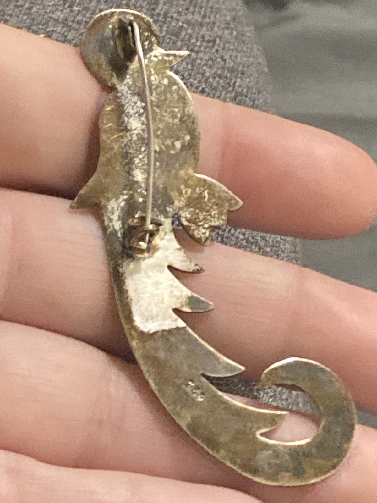 Guatemala Vintage Antique 900 sterling & 925 bird Quetzal Brooch lot of 2