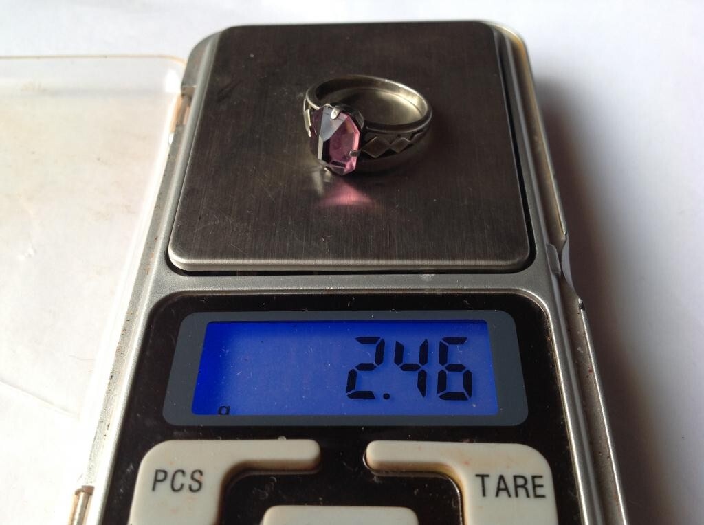 Vintage USSR 875 Silver Ring with Stone, Unique Russian Design – Women Jewelry