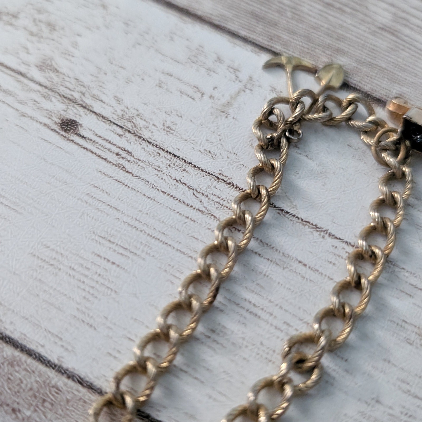 Vintage Bracelet – Gold Tone with Gardening Charms – Tarnished