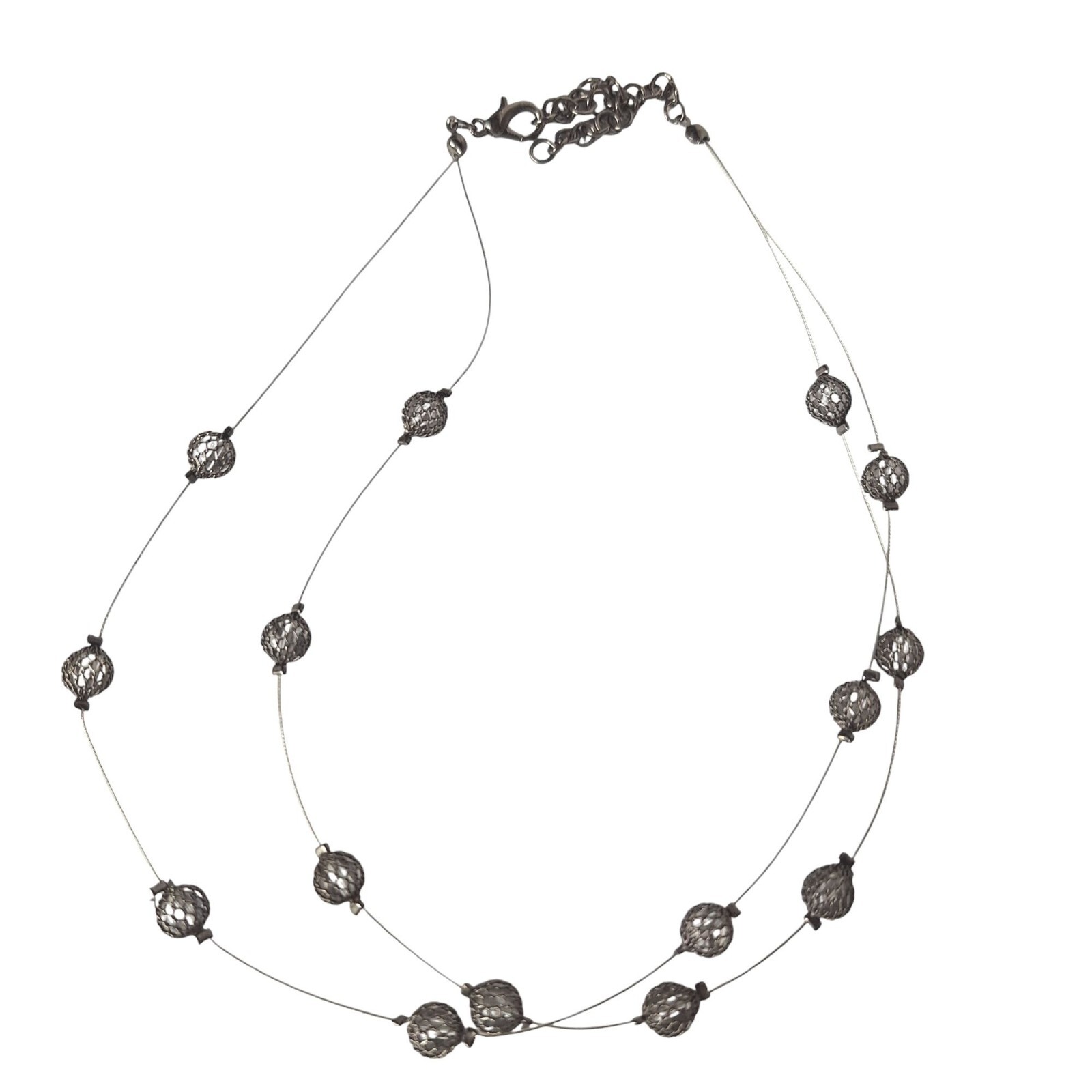 Vintage Chain Link Wrapped Ball Choker Necklace Womens Costume Jewelry