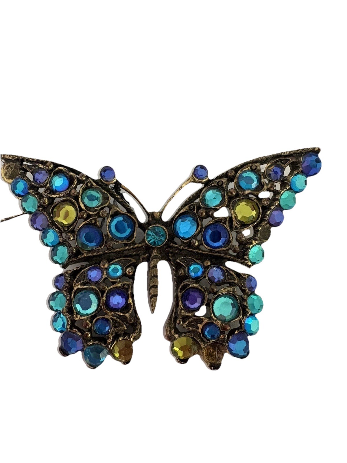 Chico’s Butterfly Pin/Brooch with Blue and Purple And Yellow Stones