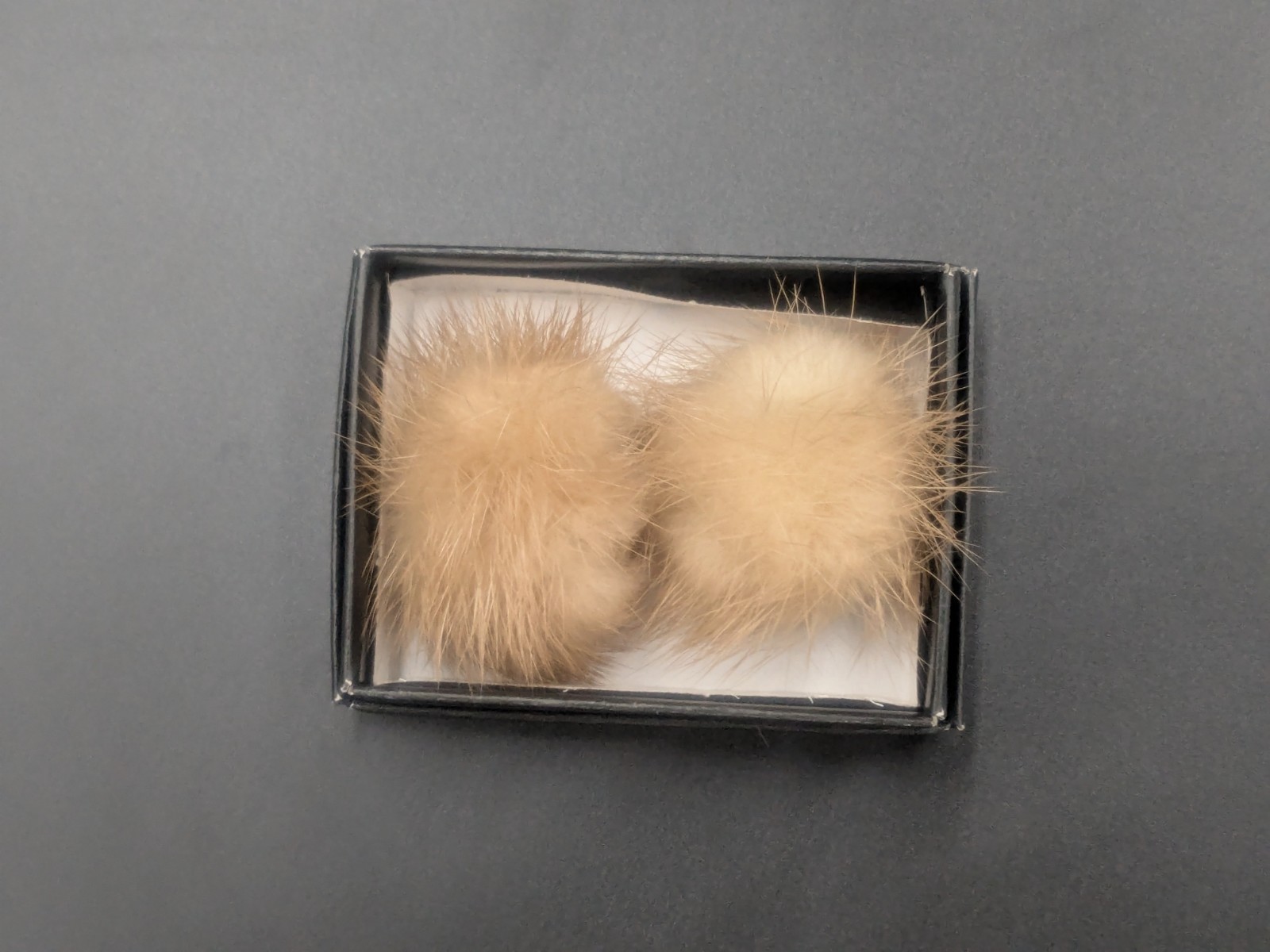 Vintage-style Clip-On Faux Fur Pom-Pom Earrings