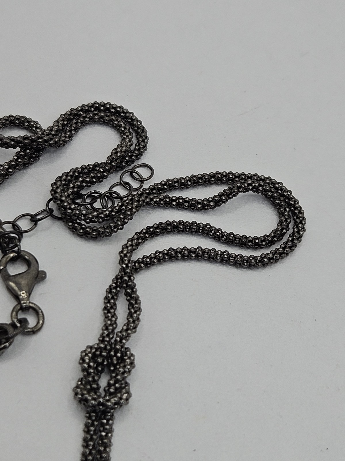 Vintage Sterling Silver Knotted Rope Chain Necklace