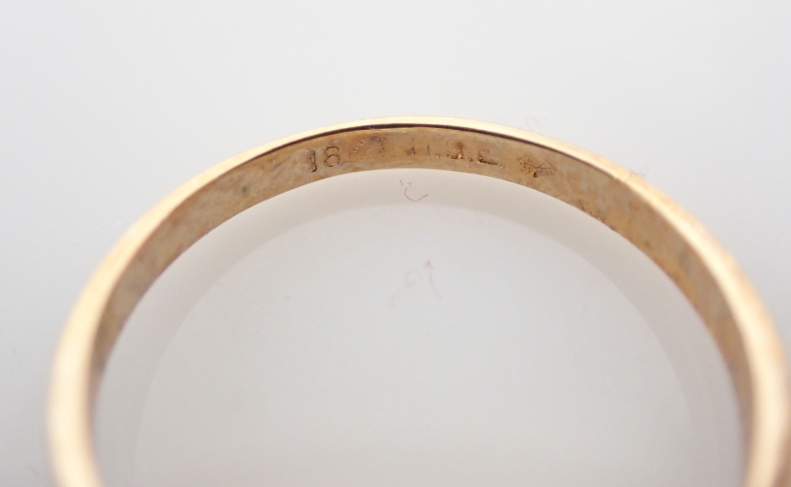 Vintage 18k HGE Signet Initial Letter “P” Pinky Band Ring Sz 5.75