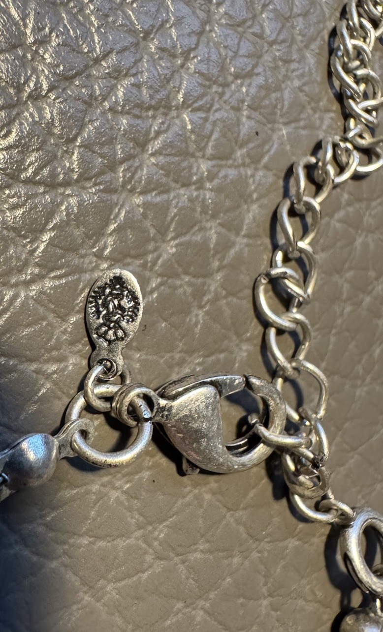 Vintage Designer Silver tone 36” Aluminum Necklace