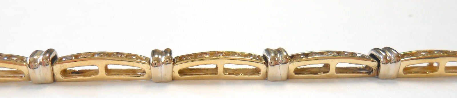 49 Champagne Diamond 14K Yellow & White Gold Tennis Line Heavy Bracelet 6.75″