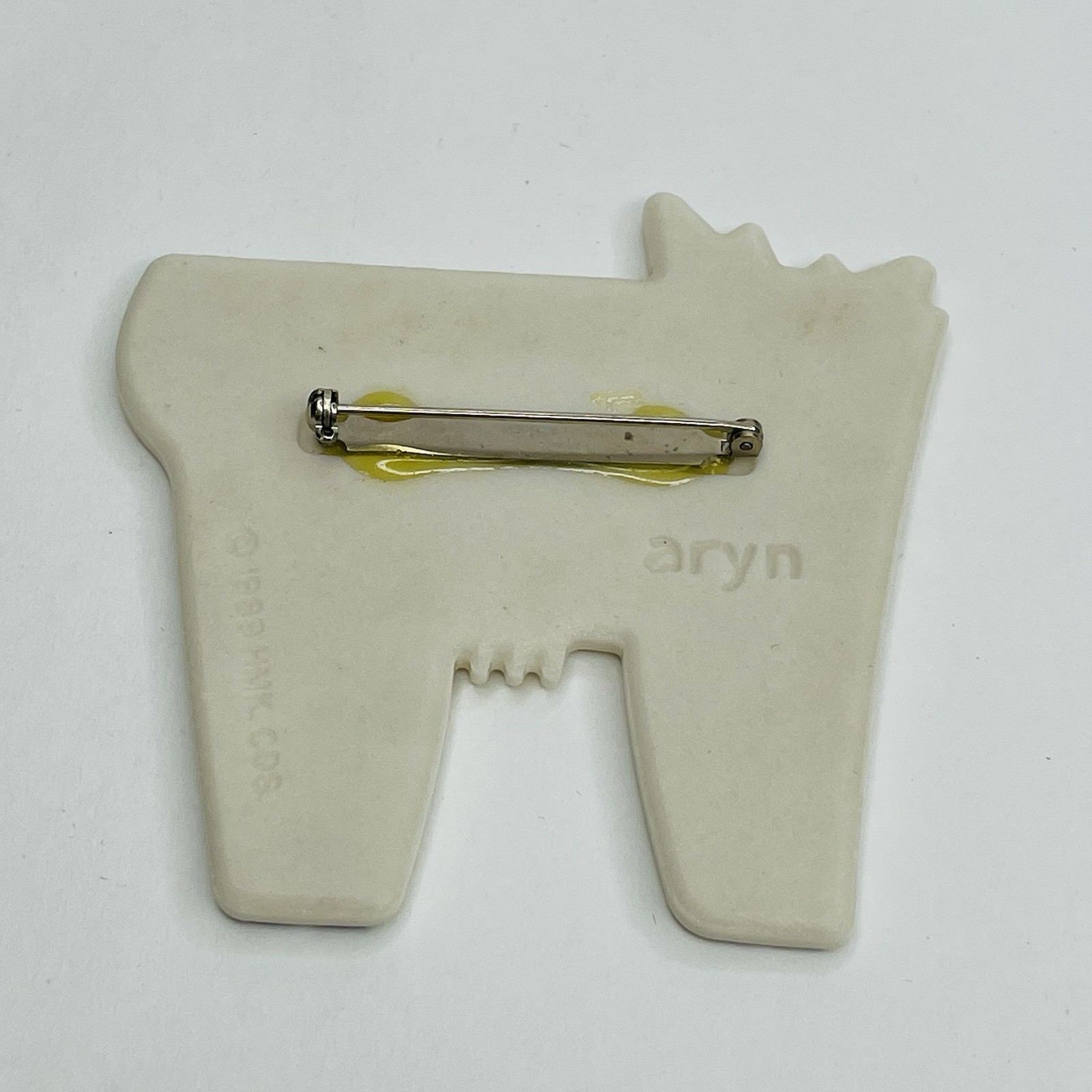 Vintage Cow Brooch Aryn Rothstein Ceramic Pin 1980s Hallmark Cute Farm Animal