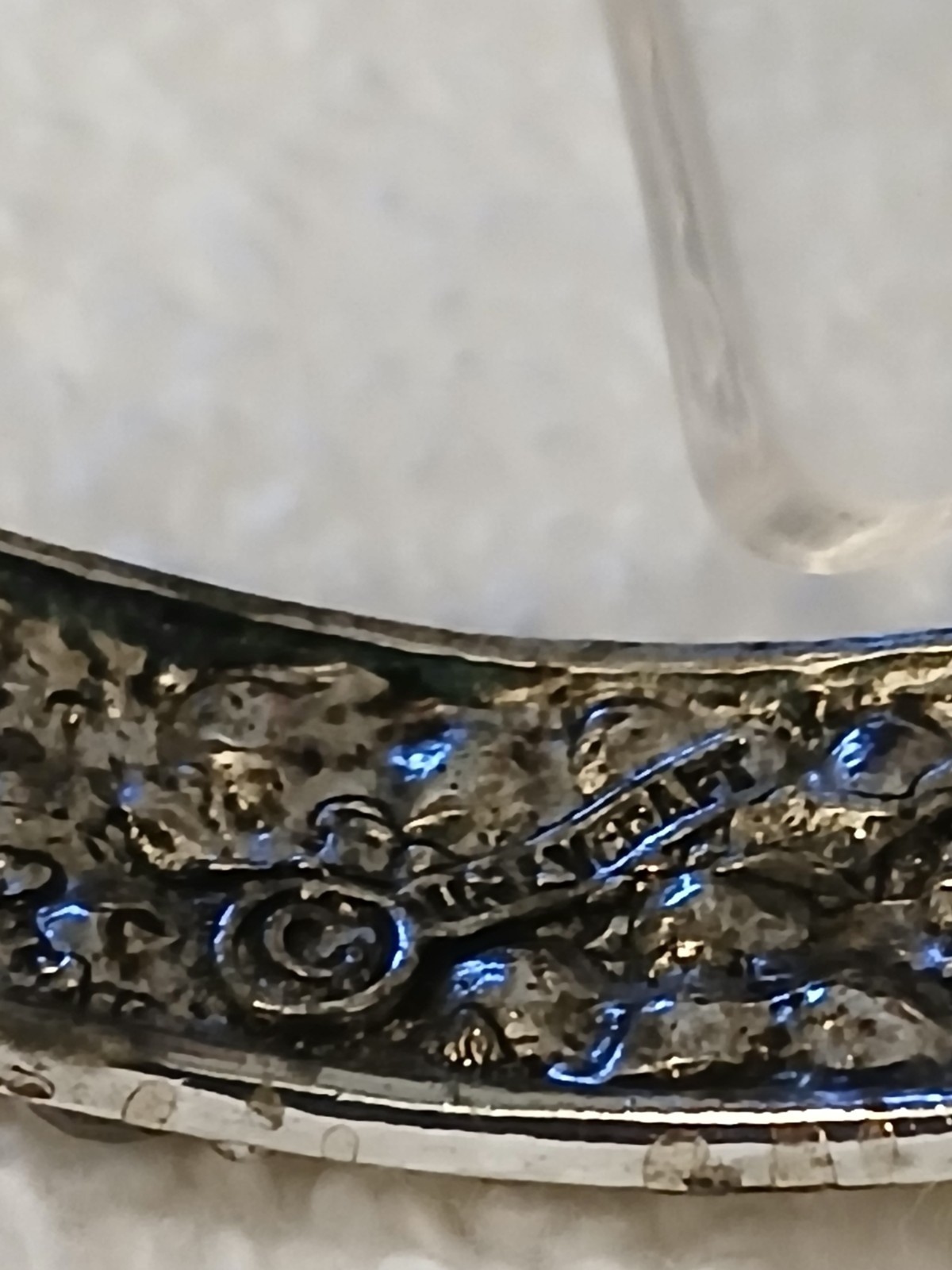 Vintage Signed Hollycraft Hinged Bangle Bracelet Silver Tone Marcasite Style