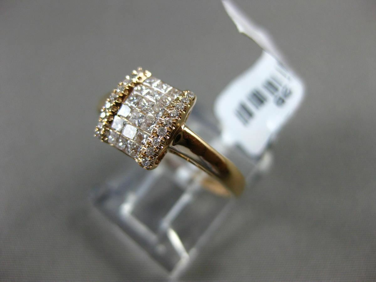 ESTATE .38CT DIAMOND 18K ROSE GOLD 3D SQUARE ROUND & PRINCESS INVISIBLE FUN RING