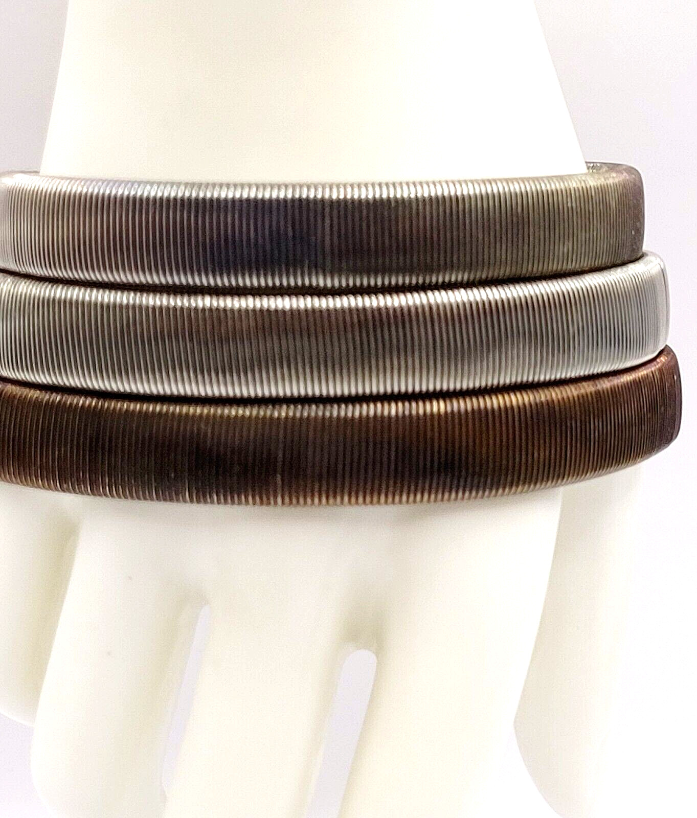8 Slinky Stretch Coil Shirt Garter Band Style Vintage Bracelet Costume Jewelry