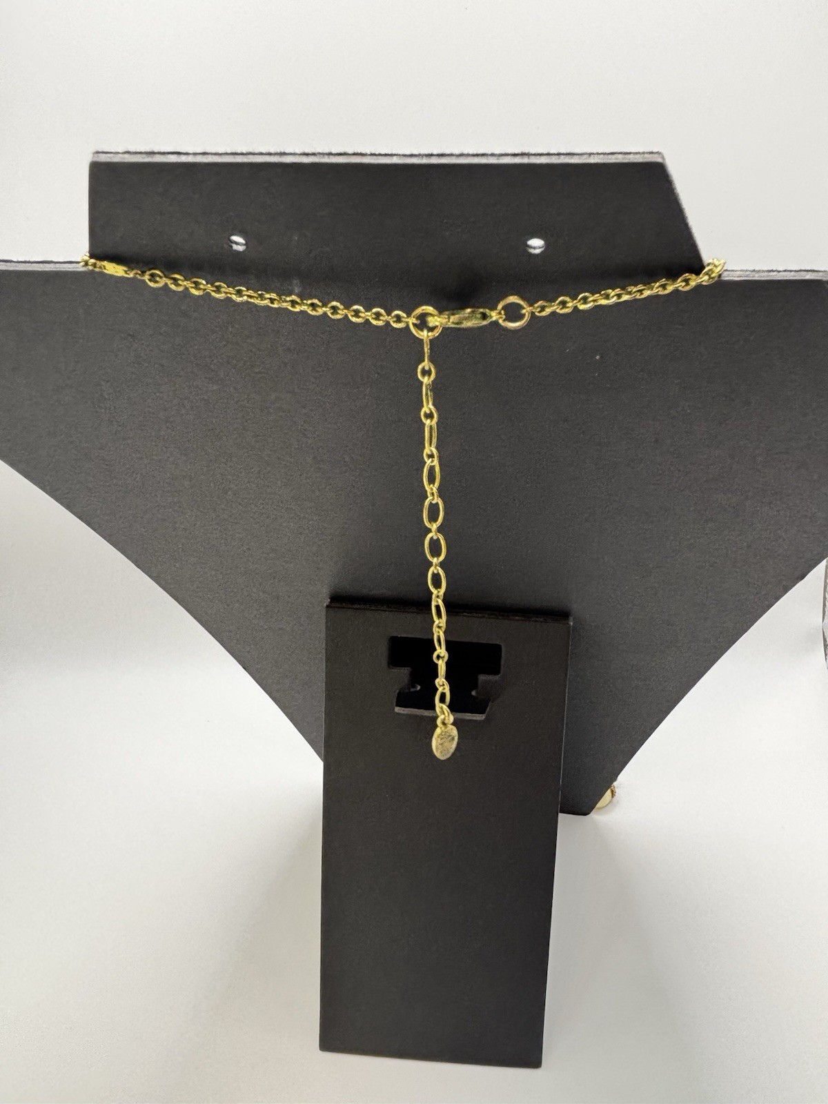 Danish Design Pearl Charm Holder Necklace 24-30″ Antique Brass Stations