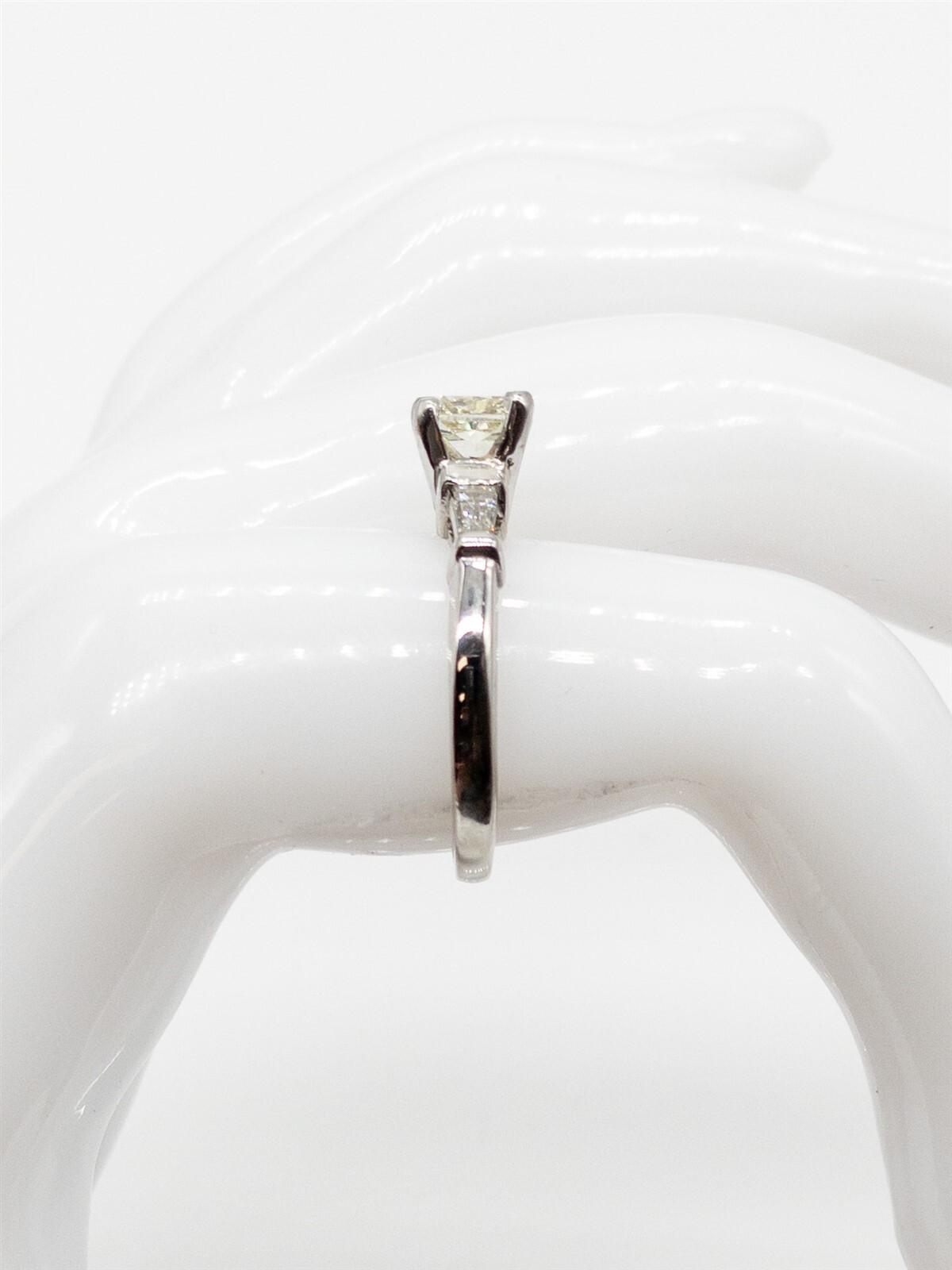 Estate $6000 GIA CERTIFIED Fancy Yellow Cushion Cut Diamond 14k White Gold Ring