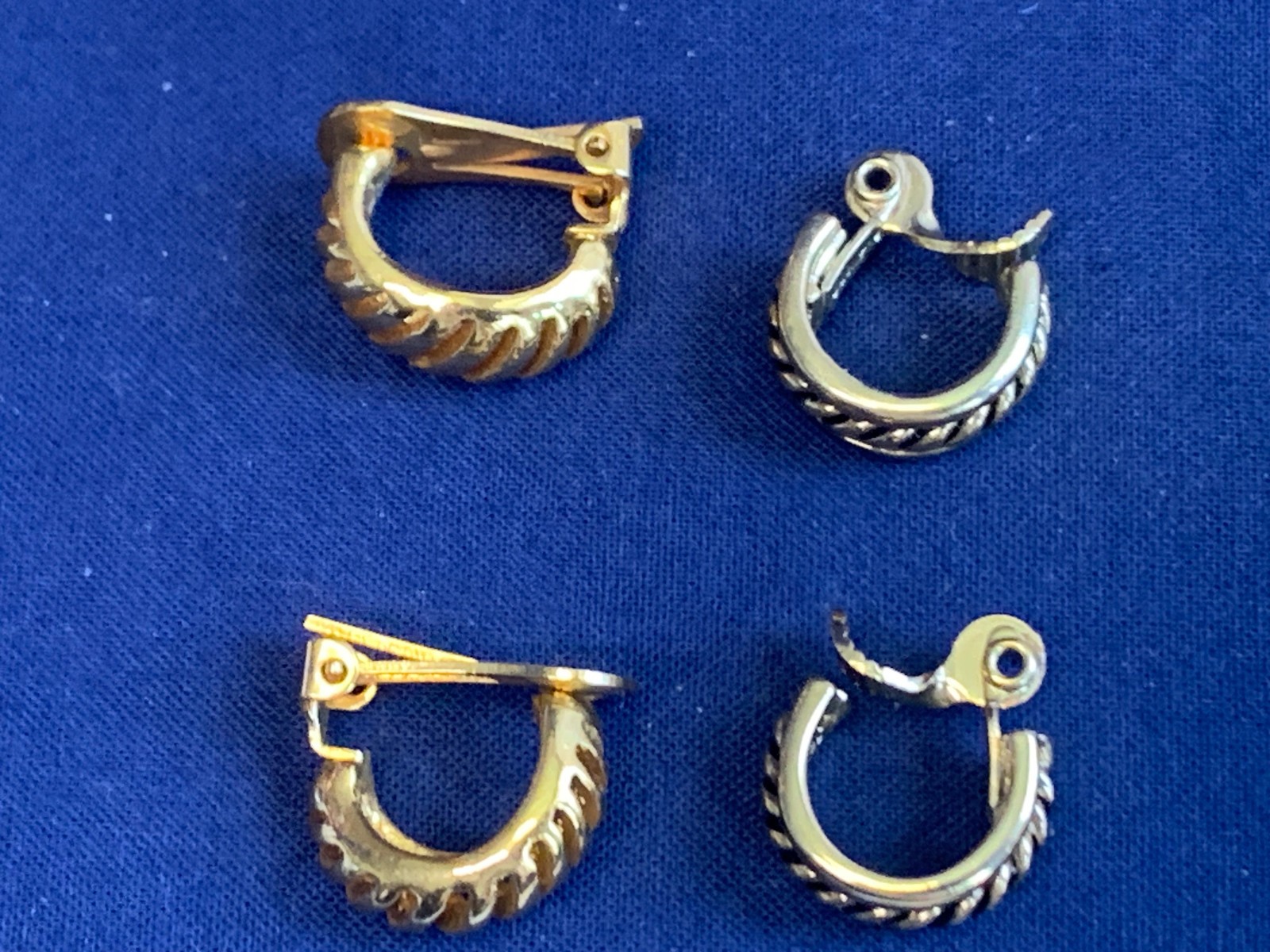 Vtg Clip-On Earring Lot Monet Sarah Coventry Avon Golden Faux Pearl / Gemstones