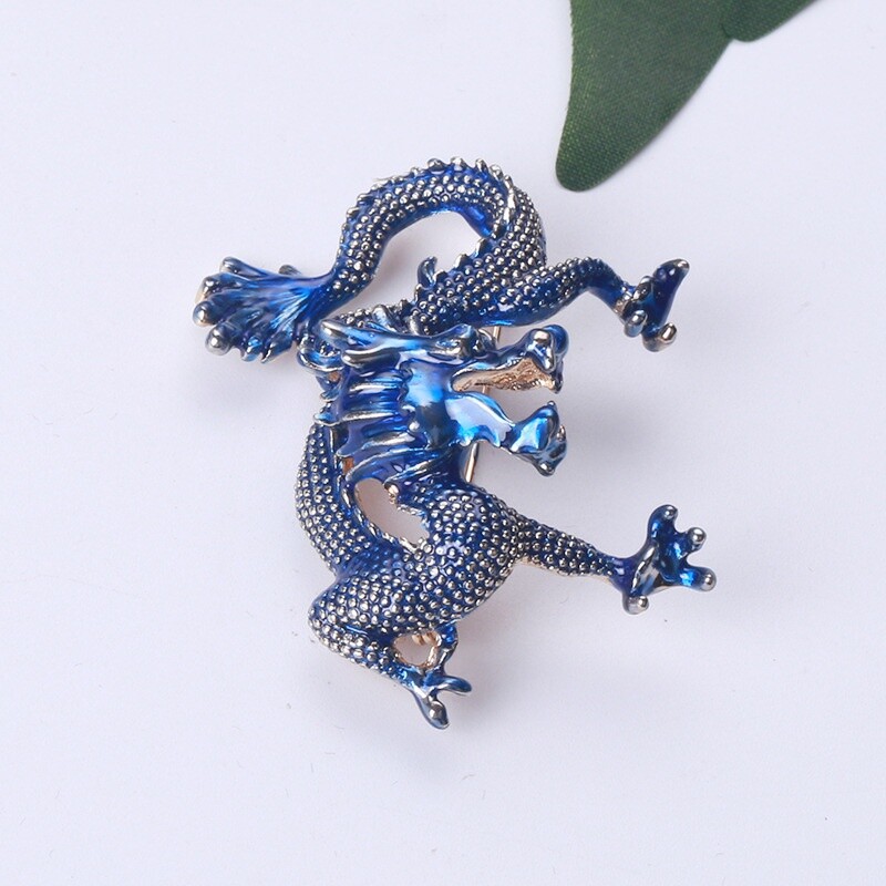 New Enamel Dragon Women Coat Brooch Pin Accessories Vintage Antique Jewelry
