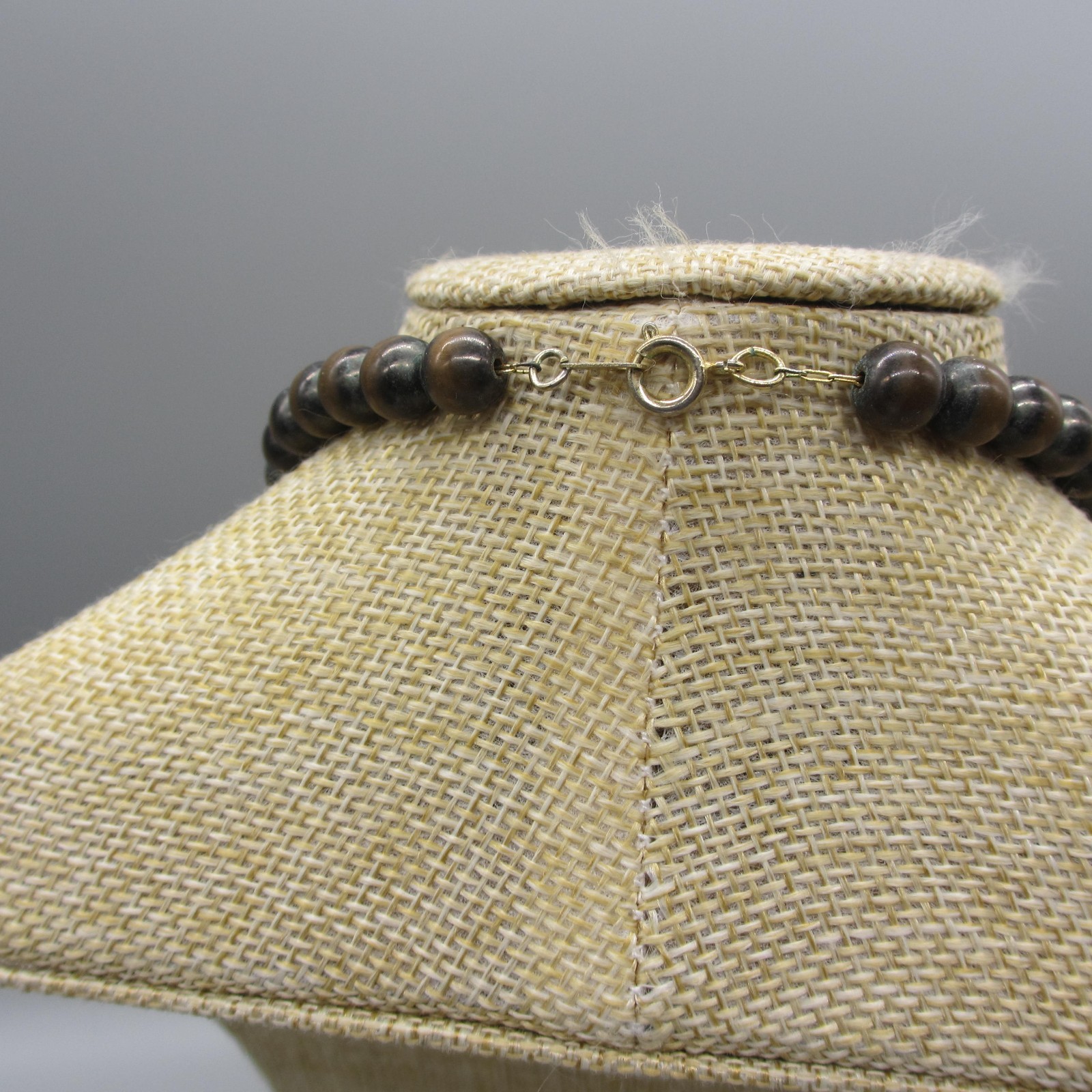 Vintage Copper Tone Bead Necklace 25 Inch