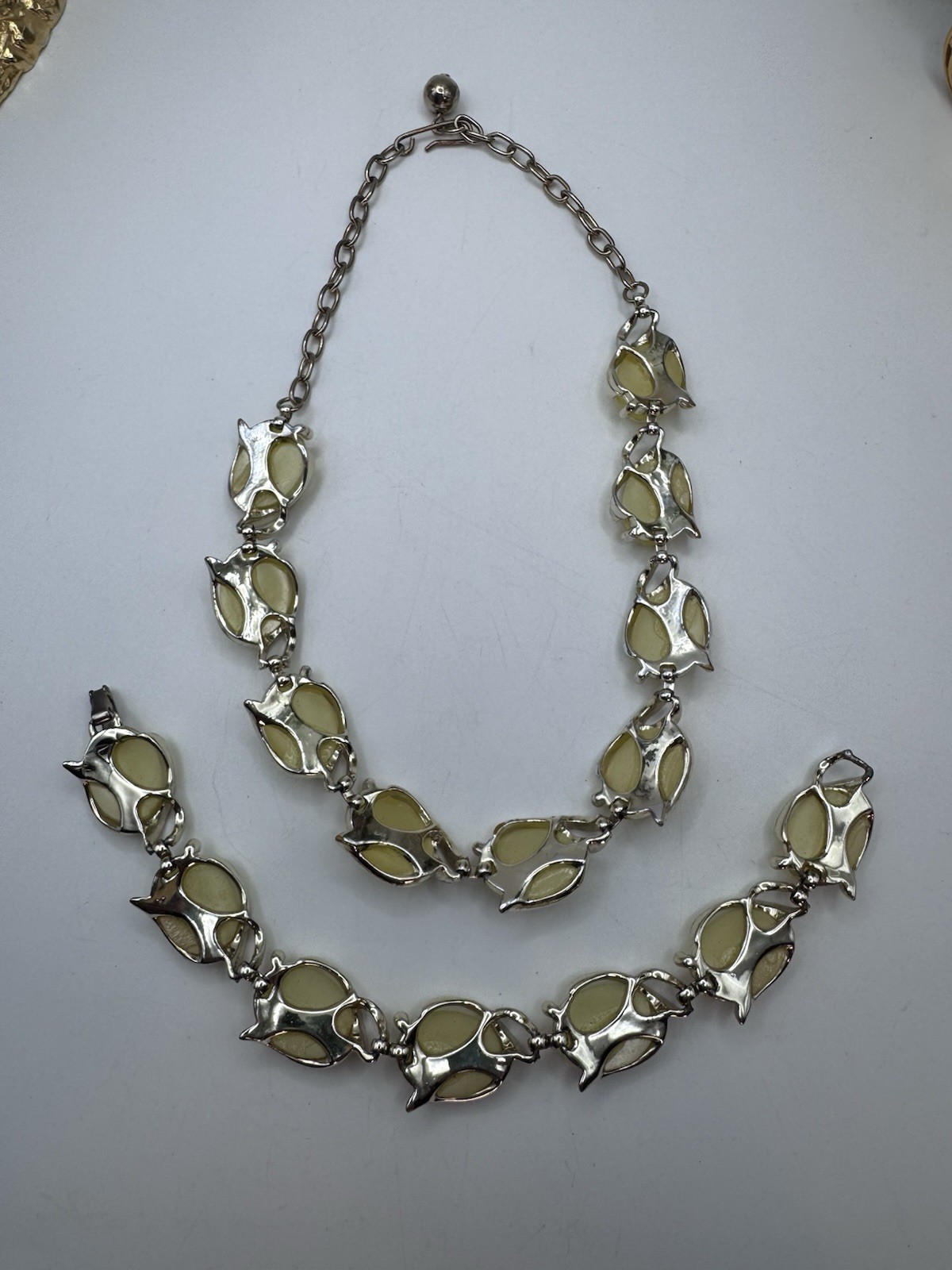 Vintage Coro Lemon Thermoset Necklace & Bracelet Set Unsigned
