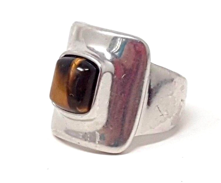 Vintage signed Lia Sophia silver tone band ring size 7
