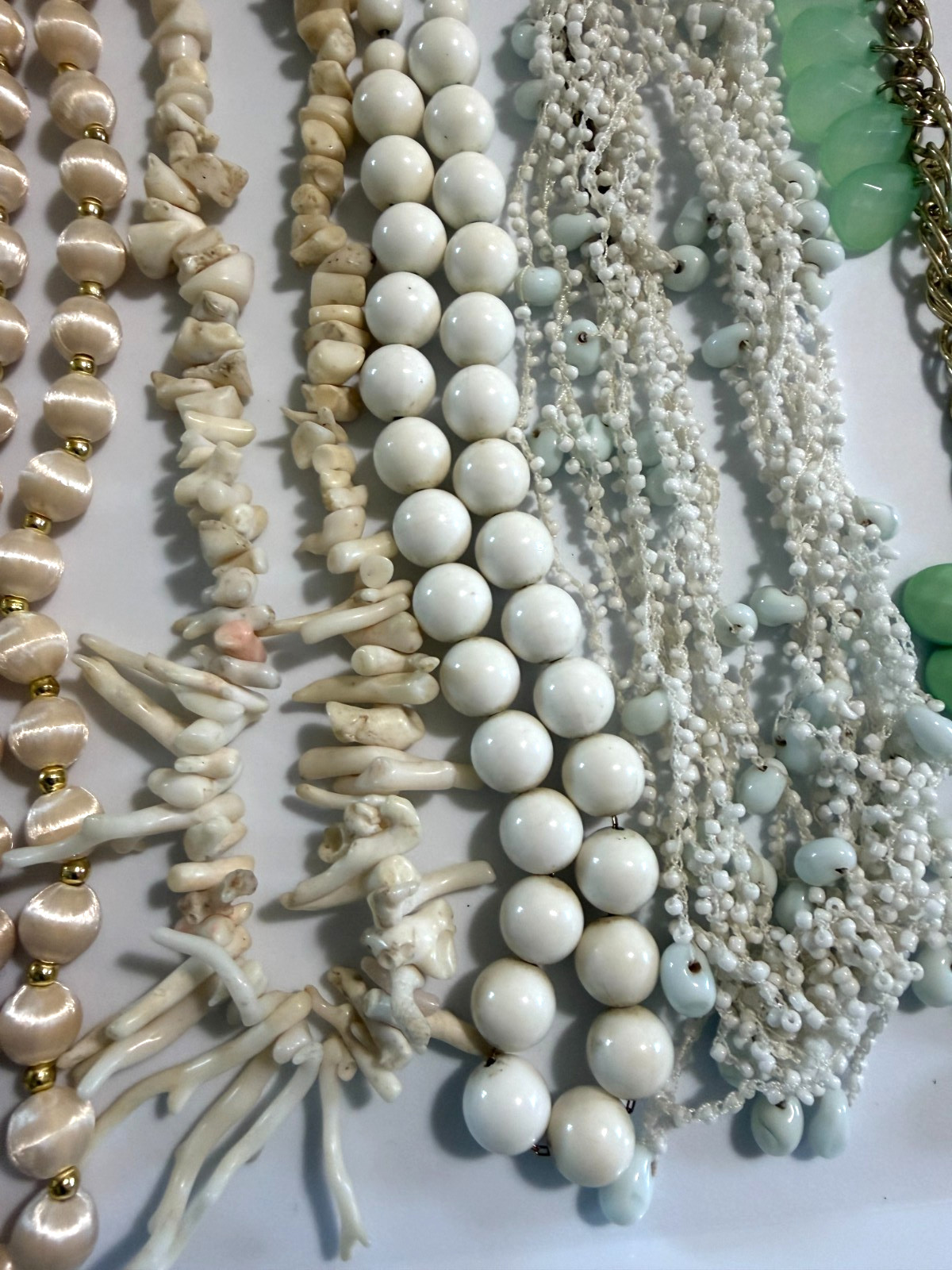 Lot of 13 Necklaces Vintage Costume Shell Beaded Pendant Wood Crocheted Dress Up