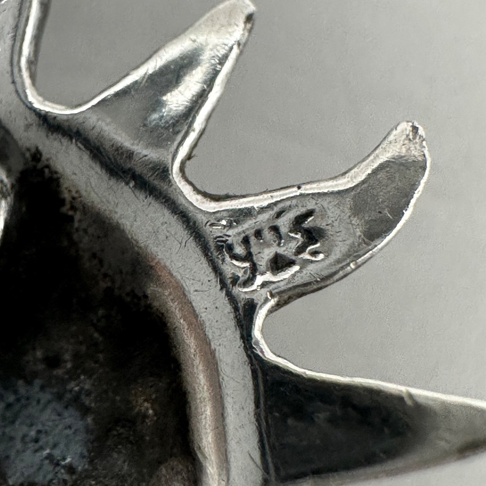 Happy Sun Face Pendant Celestial God Cast Sterling Silver Marked 925 Tilted Bail