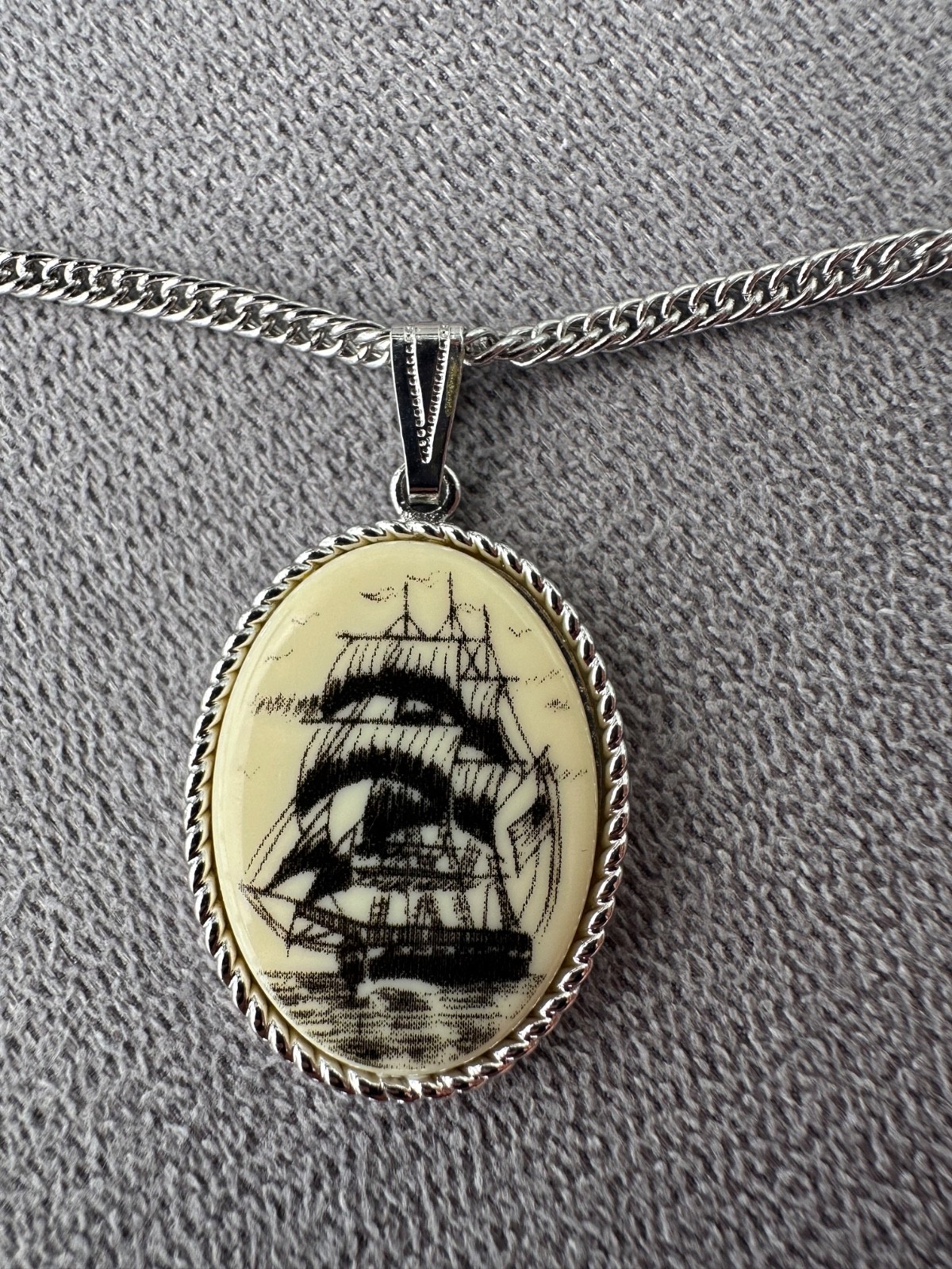 Vintage Sarah Coventry “Legends” Sea Ship Pendant (1975)