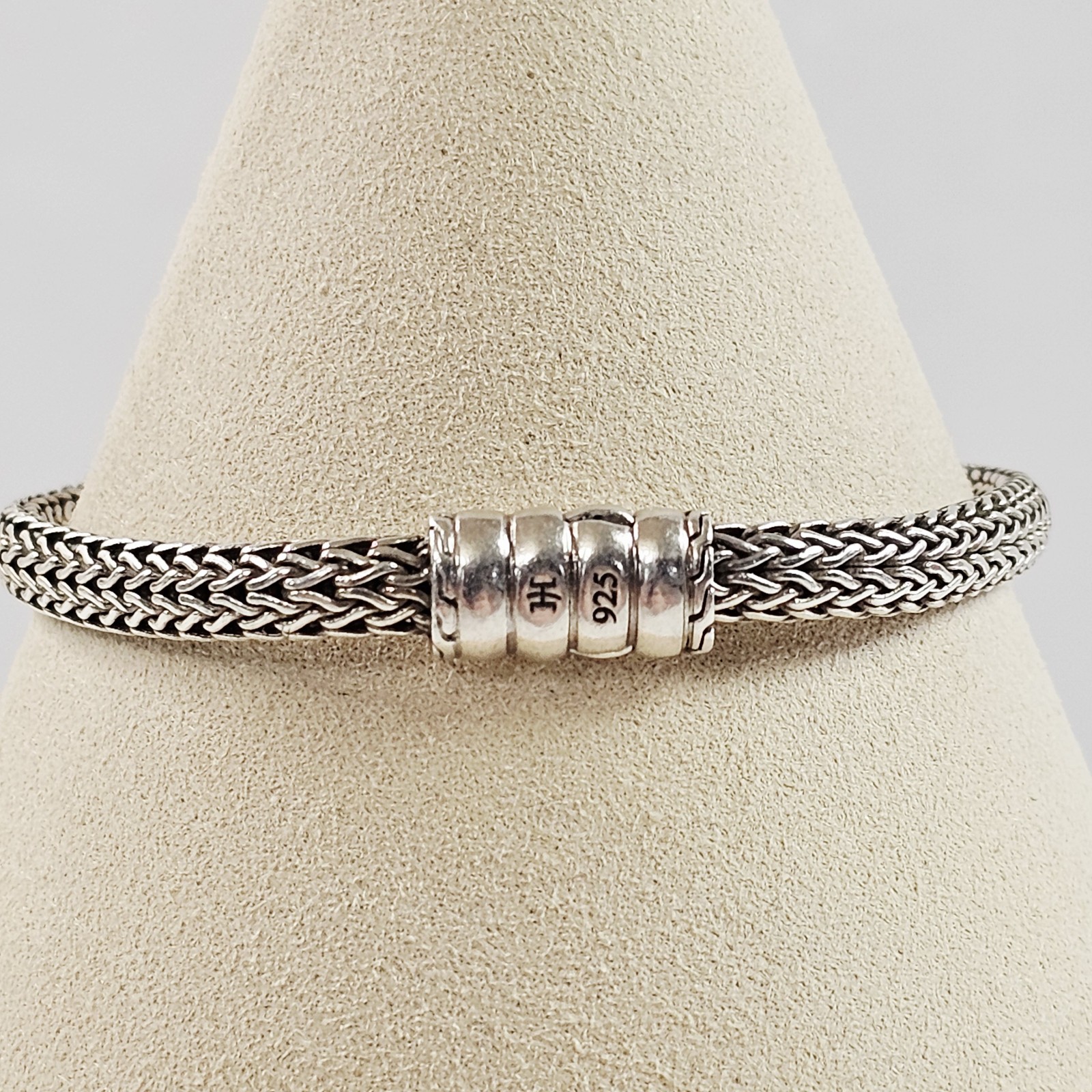 John Hardy Sterling Silver 925 Woven Wheat Bracelet 5mm Size Medium 7 1/4″