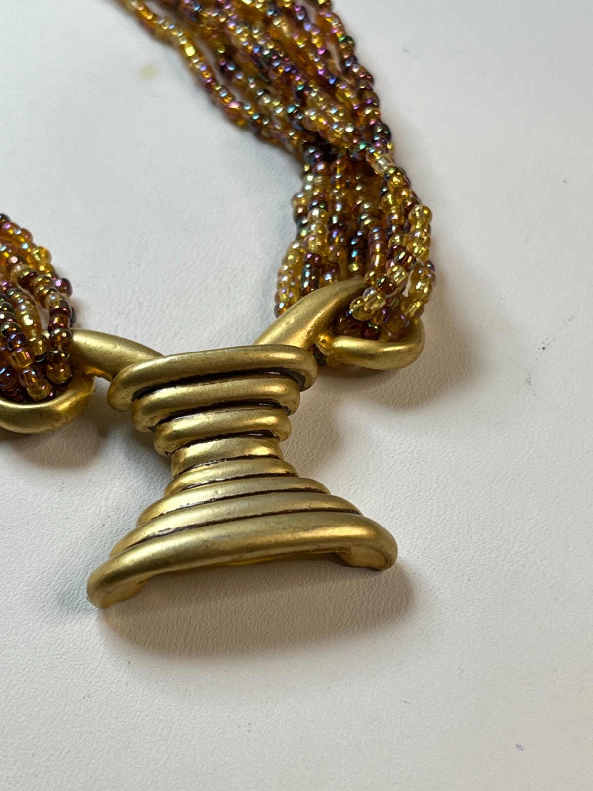 Egyptian Looking Vintage Multi-Sead Bead Necklace Unusual (REDUCED)
