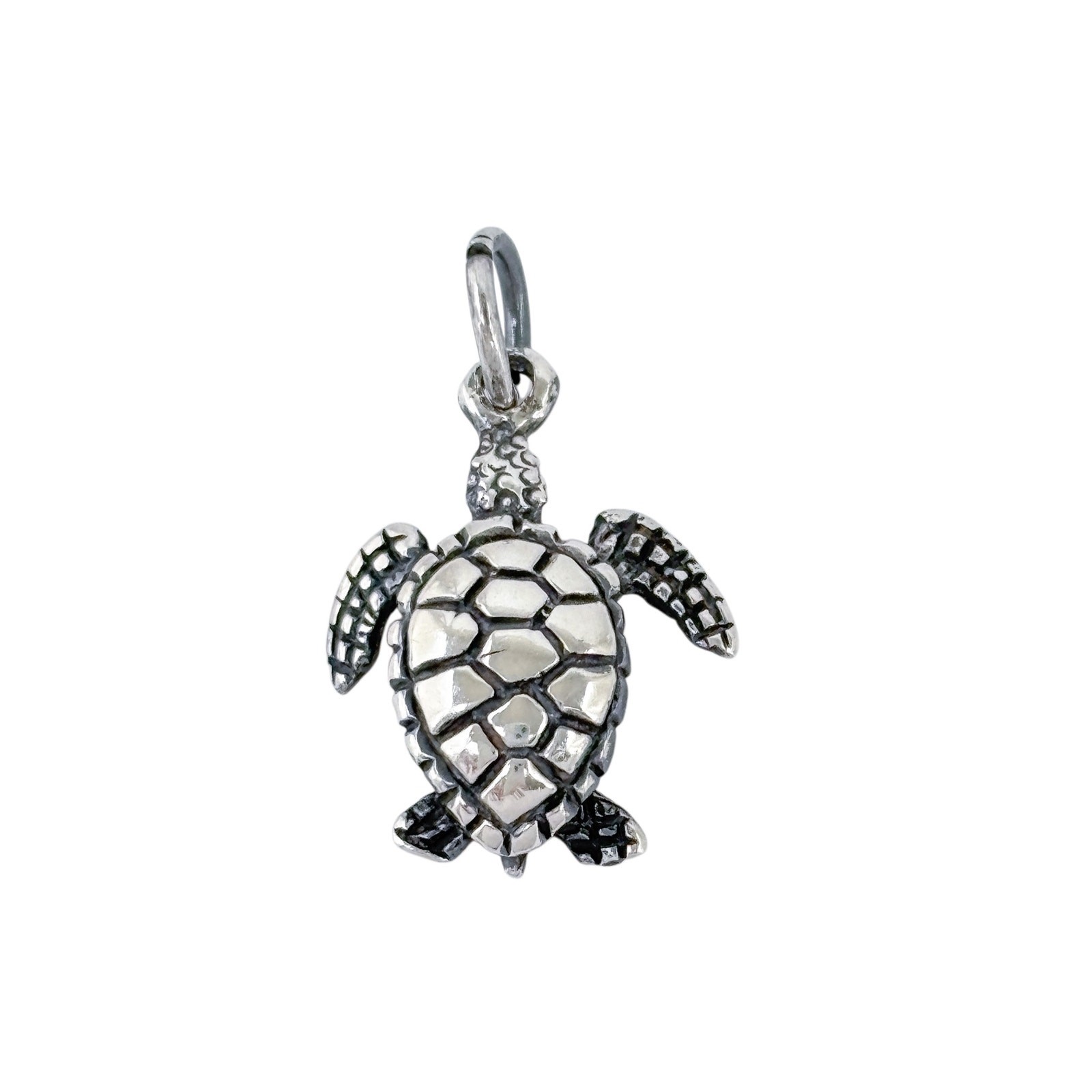 Vintage Sterling Silver 925 Sea Turtle Ocean Charm Pendant