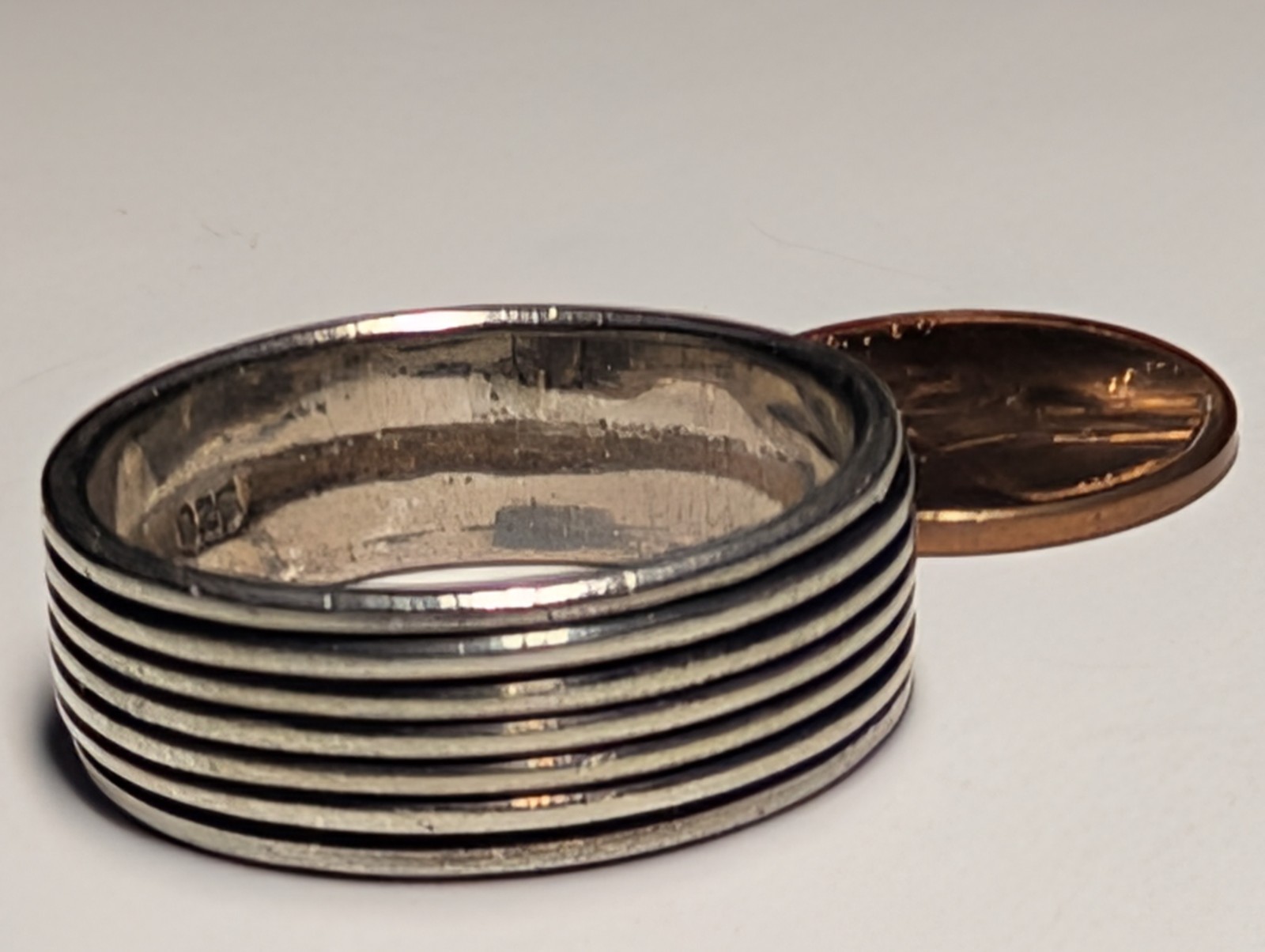 VINTAGE STERLING SILVER BAND RING ABOUT SIZE 12 1/4