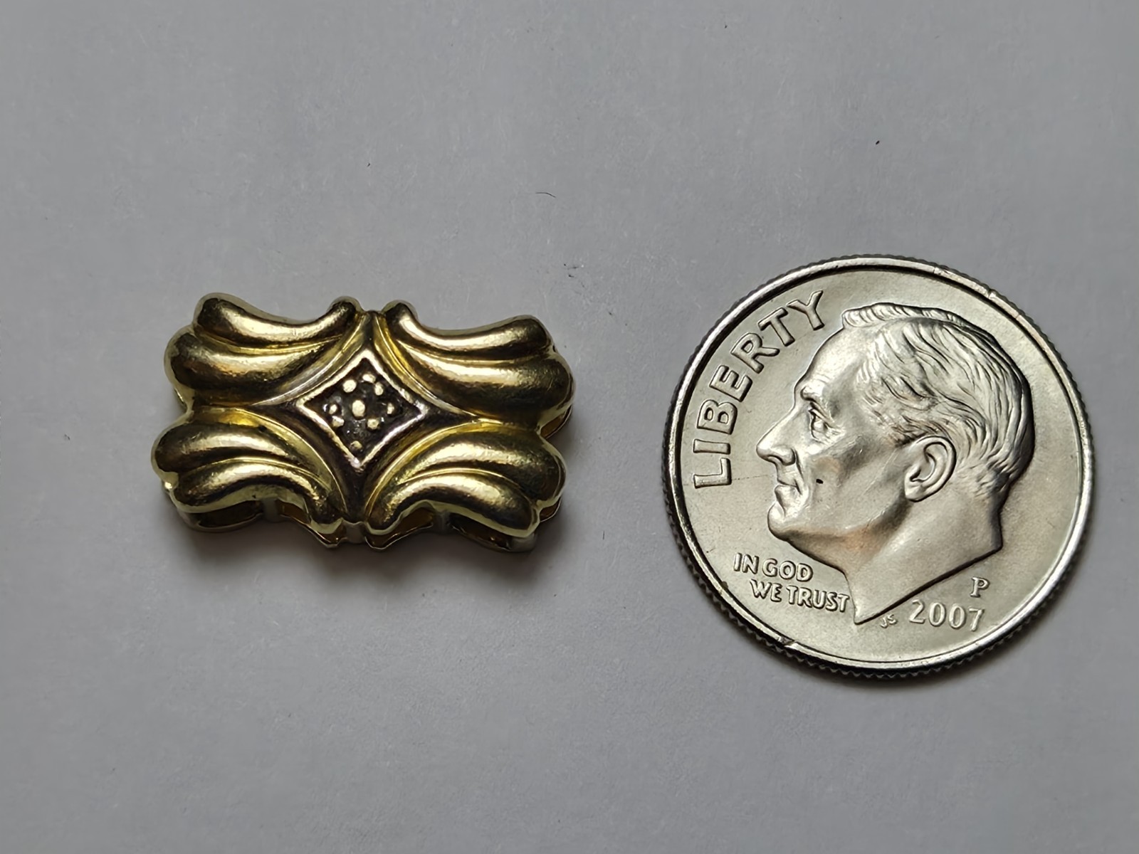 Vintage 14k Yellow Gold & Small Diamonds Slide Charm