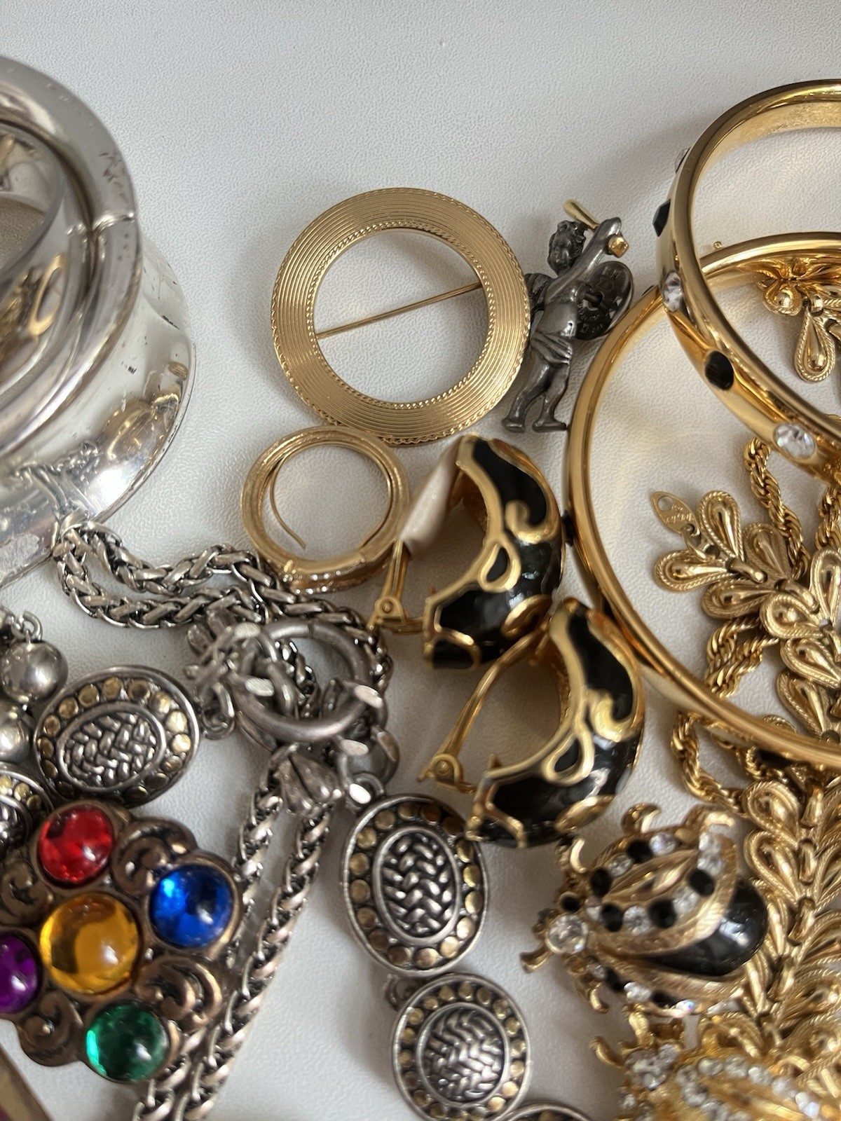 Vintage Jewelry Lot Monet Trifari Art Brooch Necklace Earrings 1960-1990’s