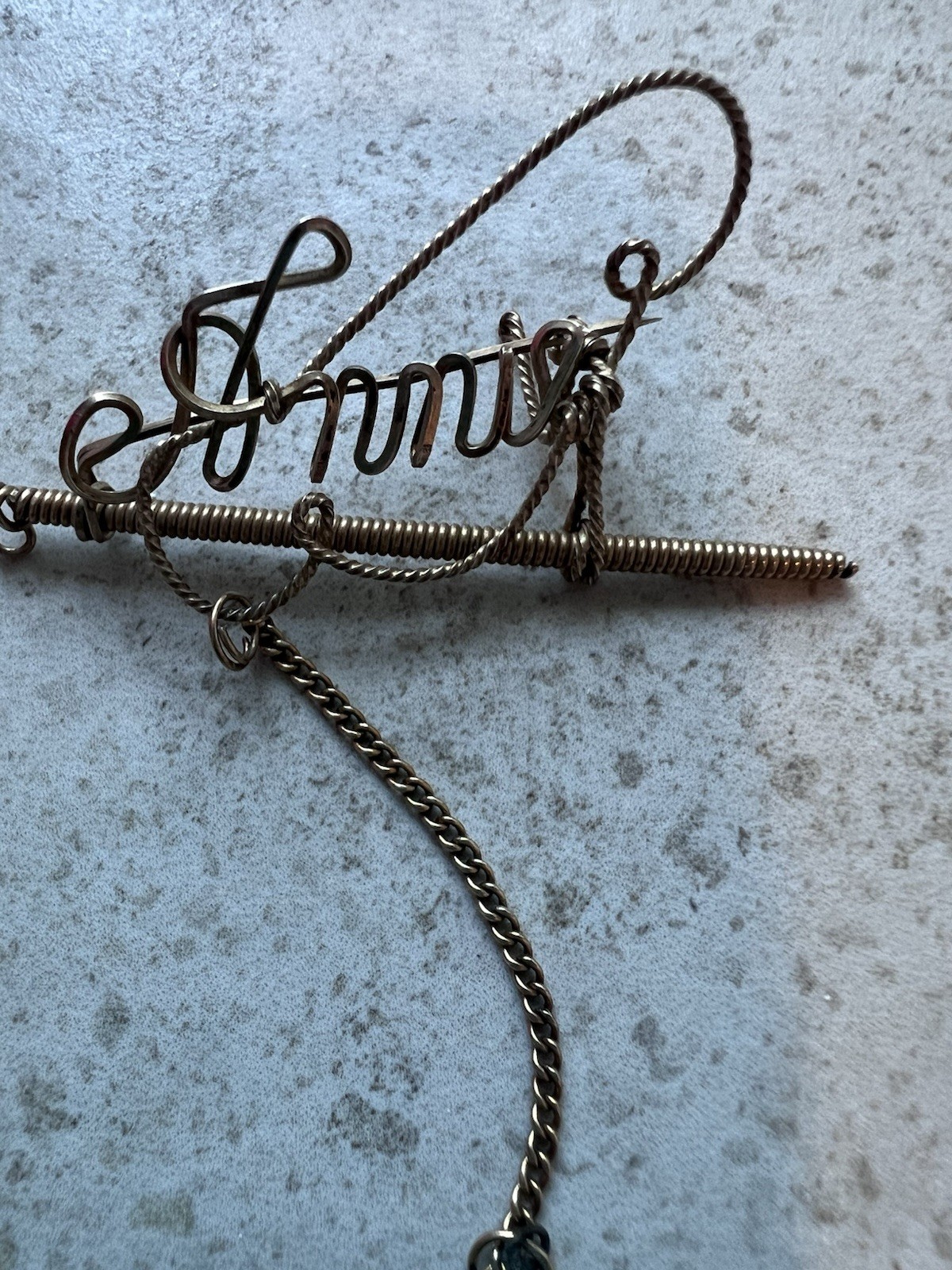Antique Gold Filled ? Unmarked Removable Sword Sheath Pin Brooch Name? Read H4