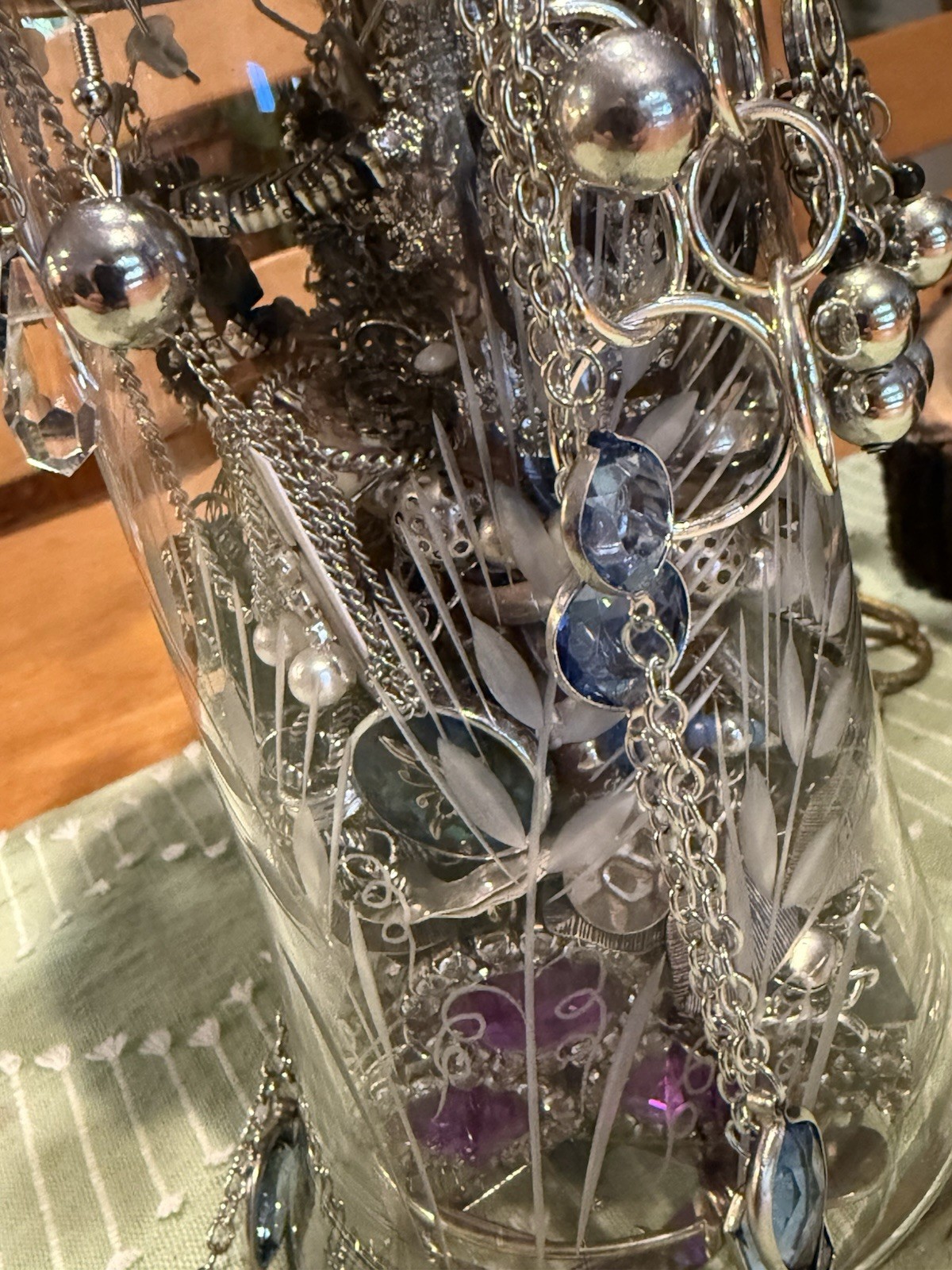 Mystery Jewelry Stein Jar Mixed Wearable Vintage to Modern Silver Tone