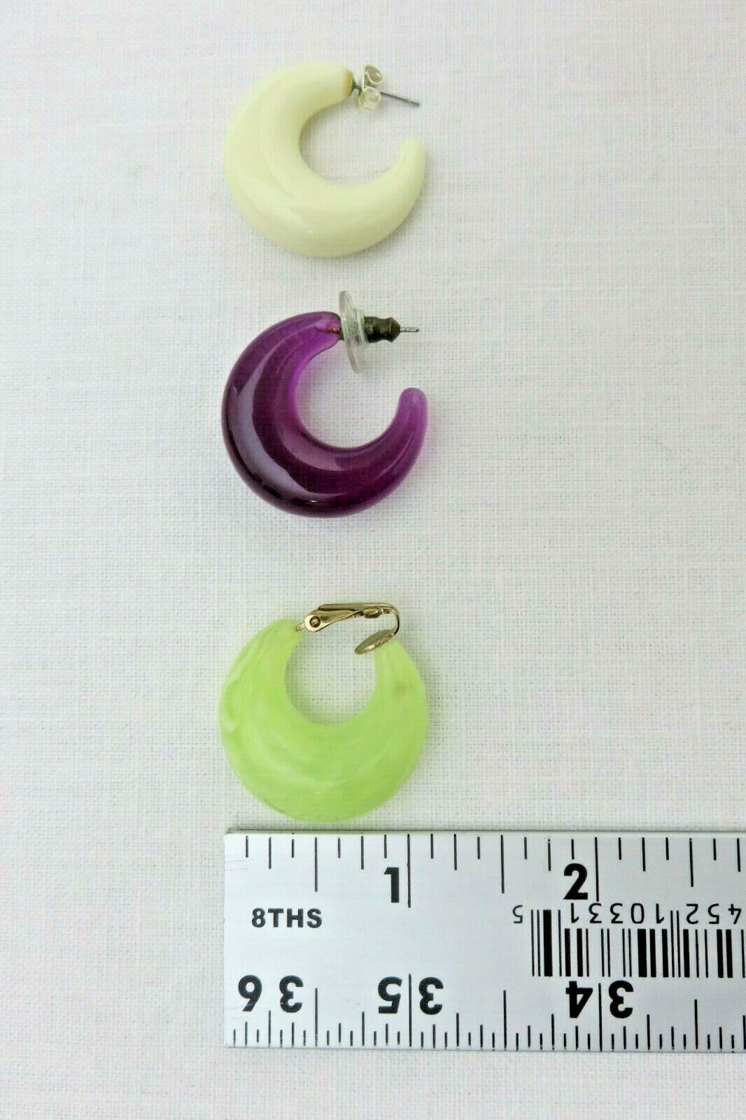 Vintage Group Of Purple, Cream, & Green Earrings Lot 1475 lisasfinds