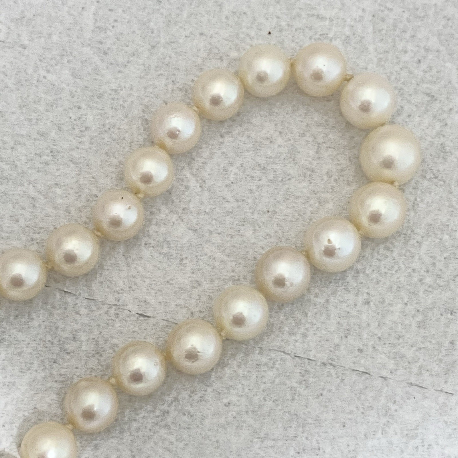 Hi Luster Fuji Akoya Pearl Necklace Strand Cream Graduated AAA+ 10mm VTG 19” WOW