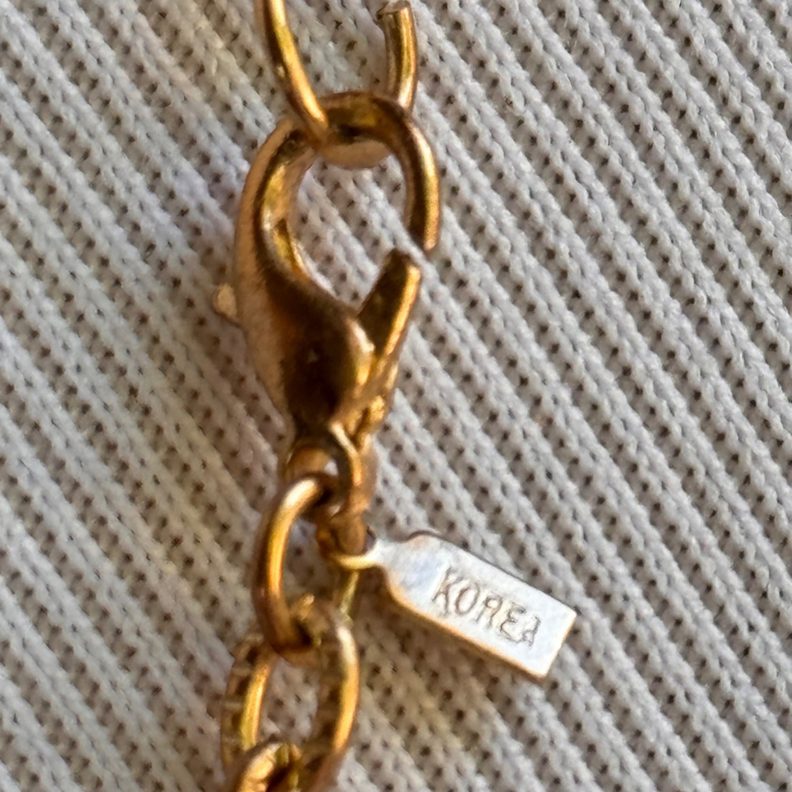 Gold Tone 31 Inch Chain-Link Necklace 1980s Lobster Claw Clasp Stamped Korea Vtg