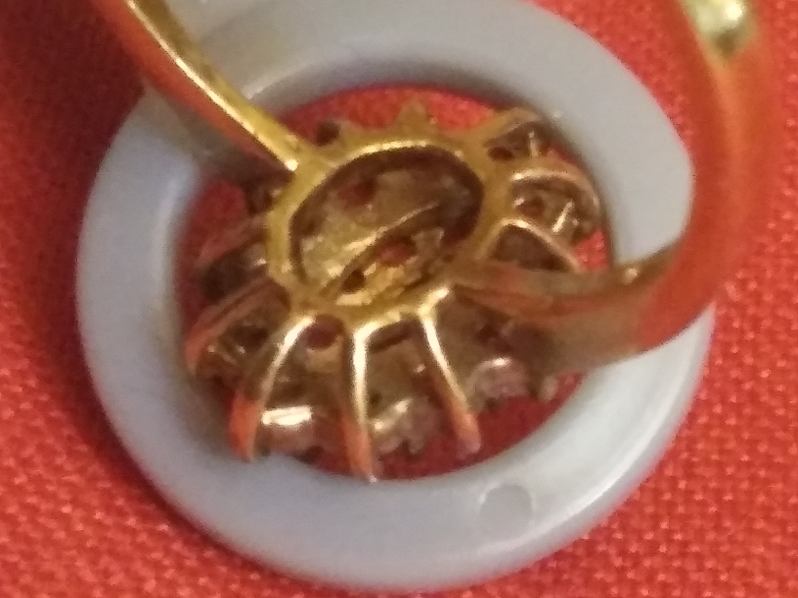Vintage Ruby & Garnet Color Diamond Accent Gemstone Gold Tone Cocktail Ring Sz 9