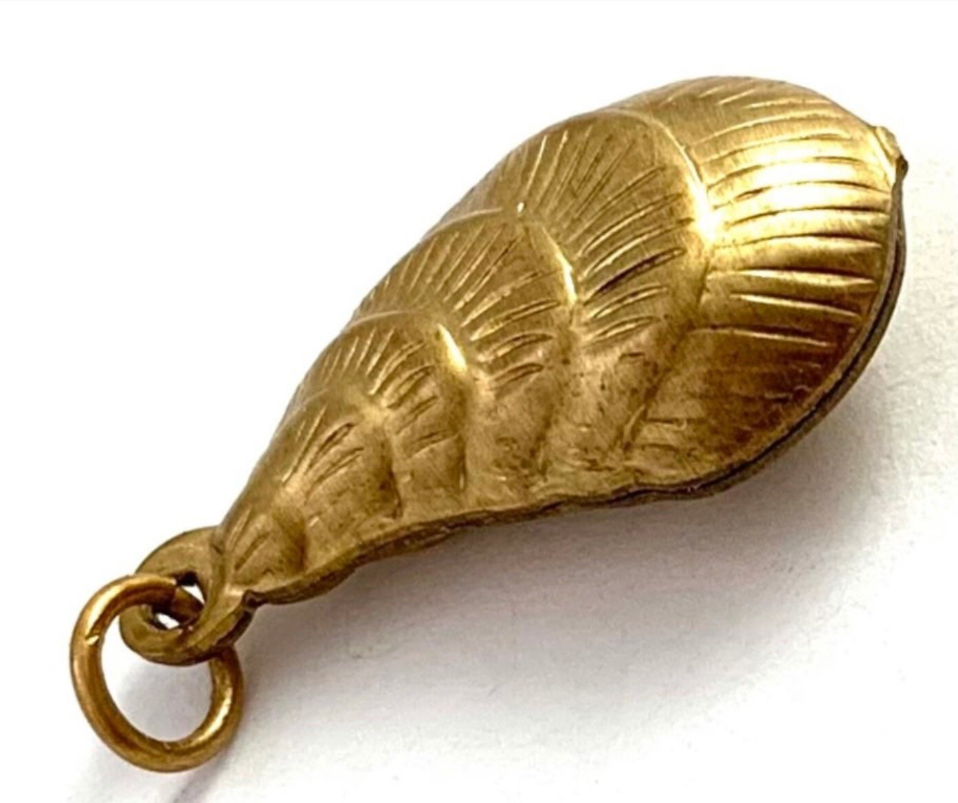 Vintage Seashell Charm Mussel Shell Brass Metal Pendant Vintage Jewelry For Her