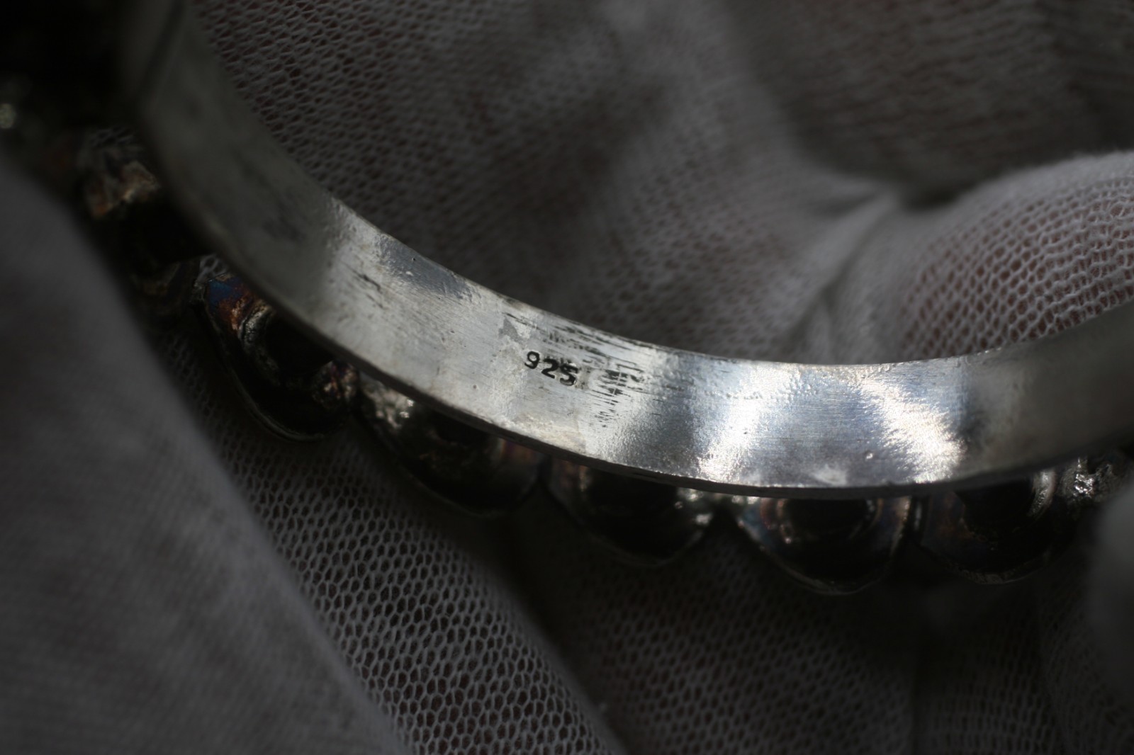 Vintage Sterling Silver 925 Open Hinged Bangle Bracelet 53 GR P10