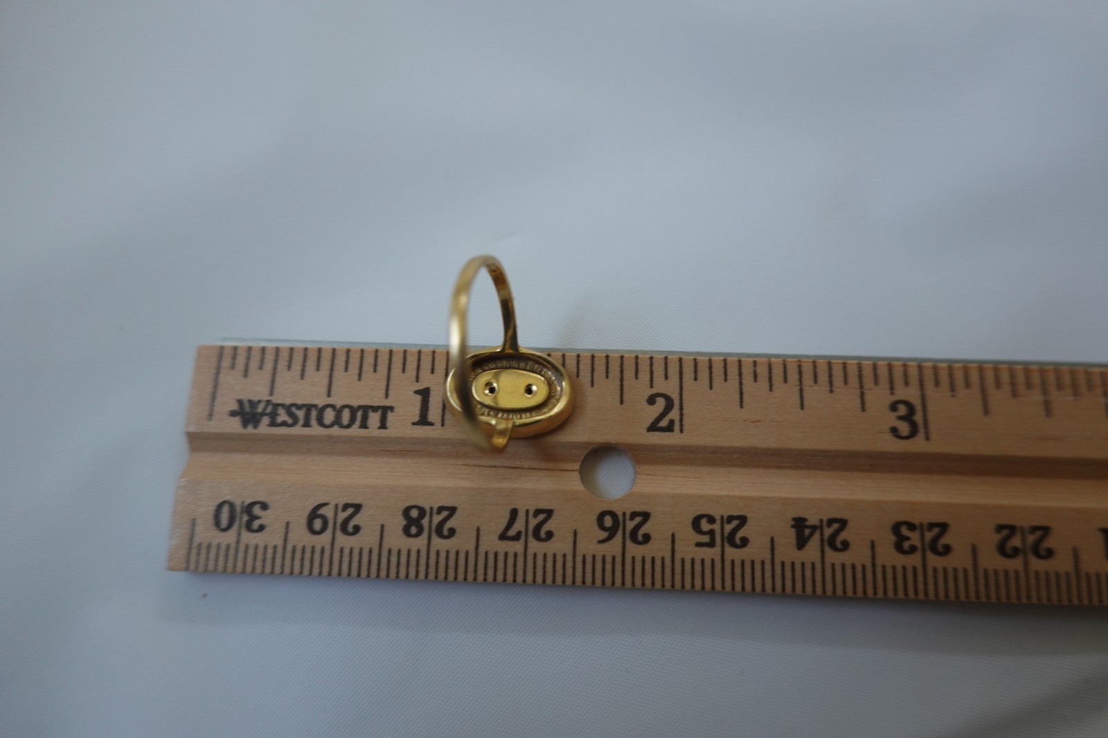 Vintage Italian 14k gold, blue enamel, diamond, ring