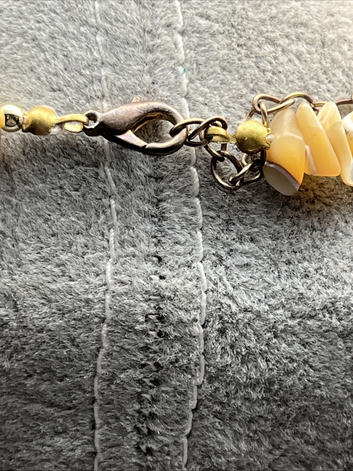 Vintage Shell And Acrylic Animal Print Carved Elephant Asymmetrical Necklace