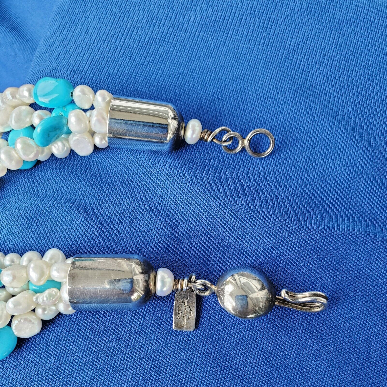 Original NATIVE American Artie YELLOWHORSE Turquoise STERLING SILVER Necklaces