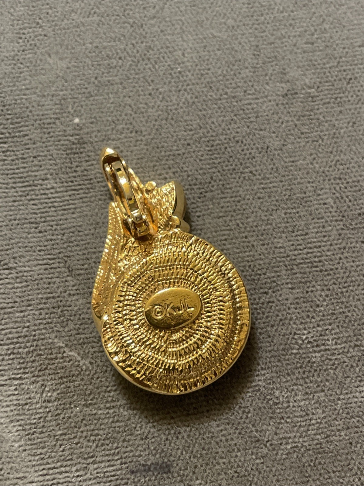 Vintage Kenneth Jay Lane Aqua Blue With Crystal Pendant Goldtone