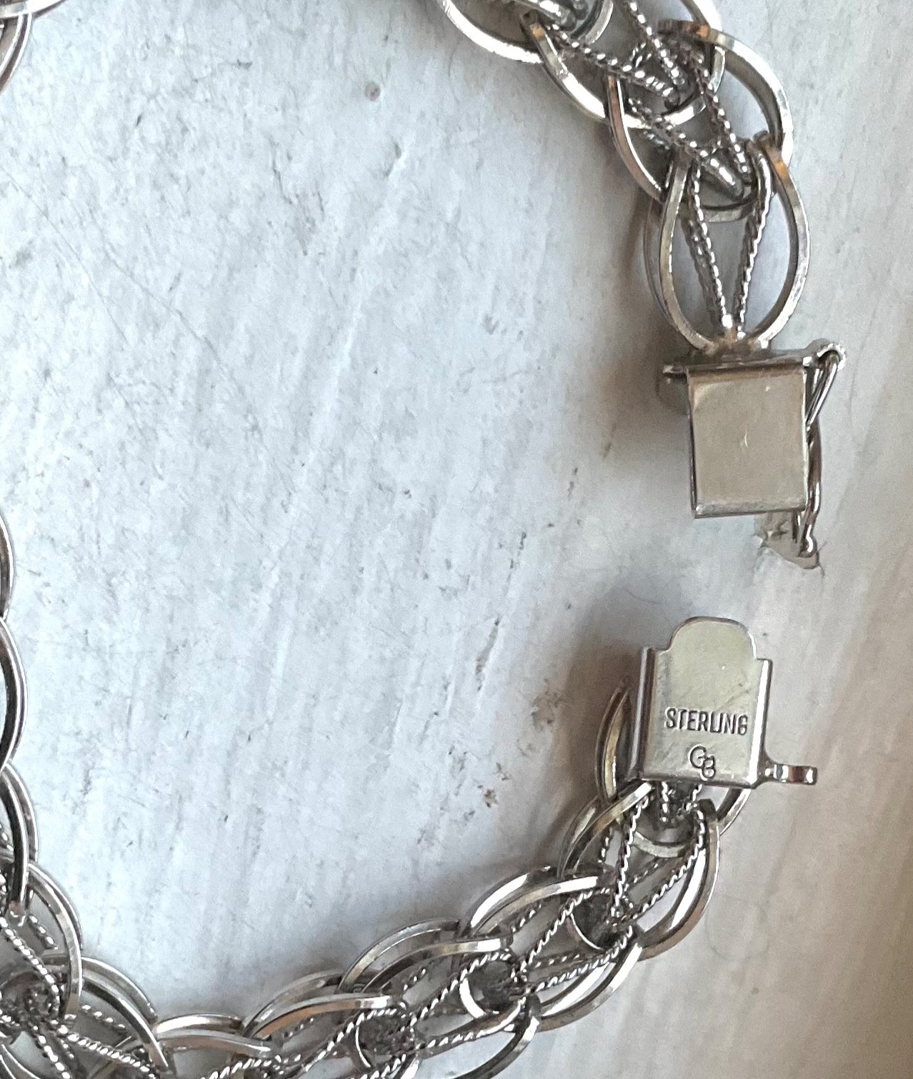 Vintage Starter GB SILVER CHARM BRACELET 7 1/3” Wearable Inside Twist