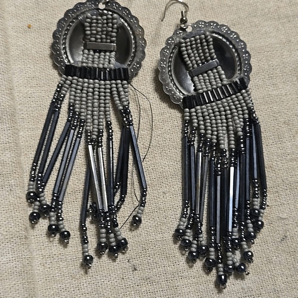 Vintage Silver Concho Beaded Earrings Sigrid Olsen Pearl Bracelet Set