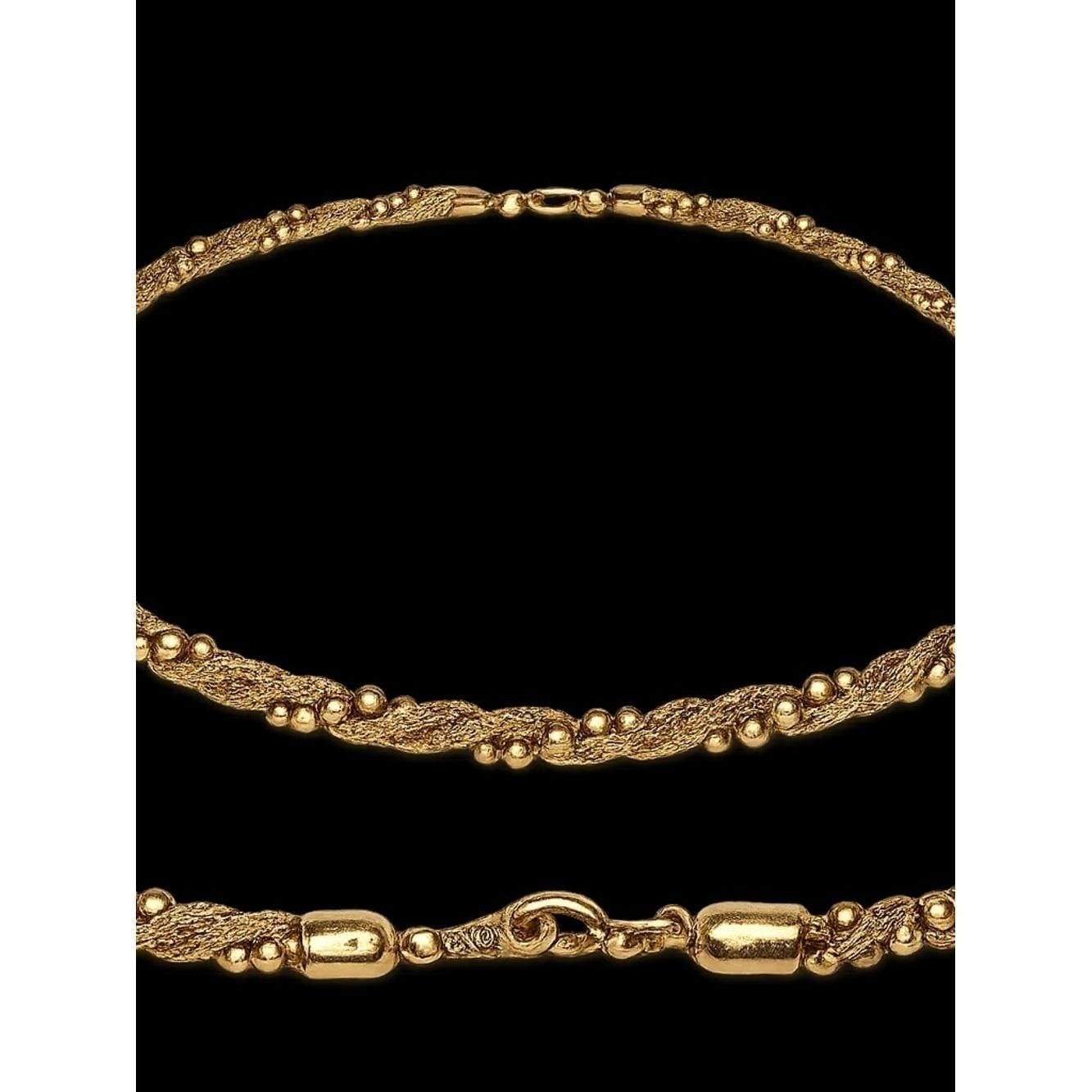 Vintage Avon Gold Tone Mesh Chain Necklace 17″ Braided Beaded Textured Choker