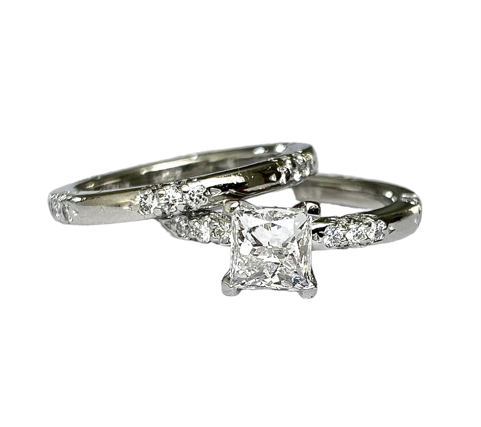 Michael Barin in Platinum Diamond Ring Set 12G GIA SI2