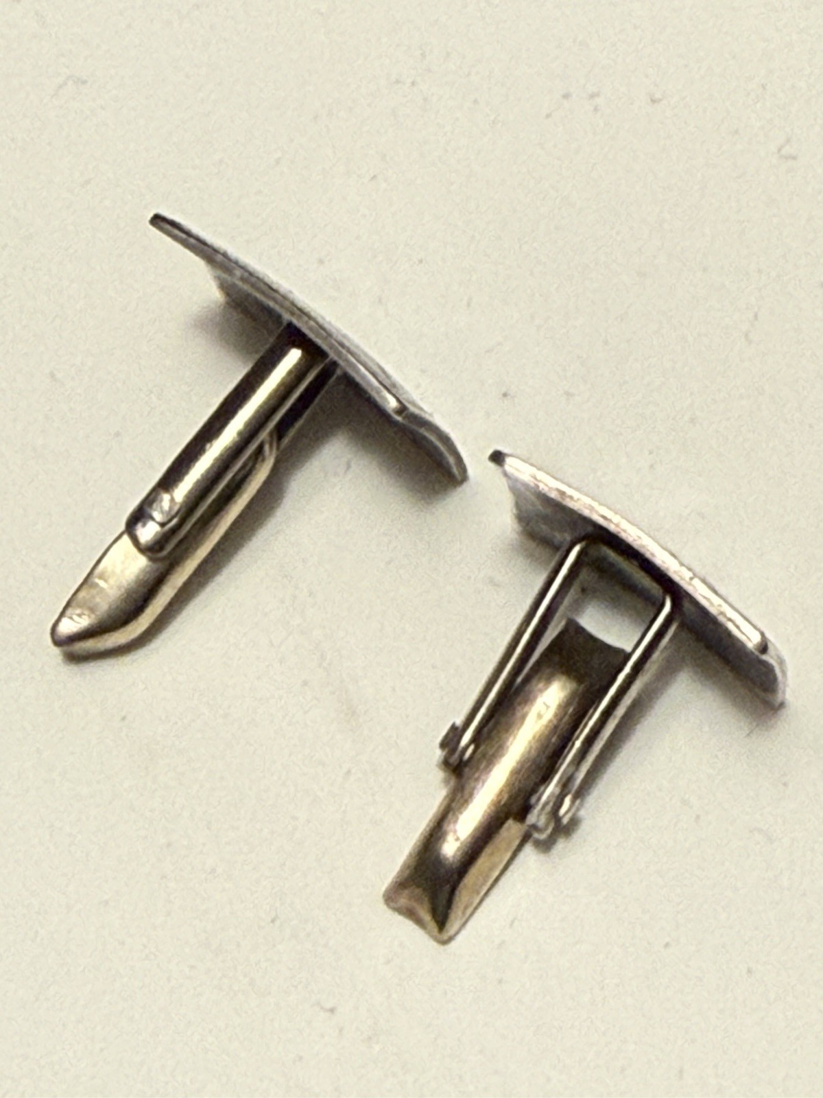 Vintage silver 900 Guatemala Alpaca Silver / Inlaid Turquoise Cufflinks / 9.3 G